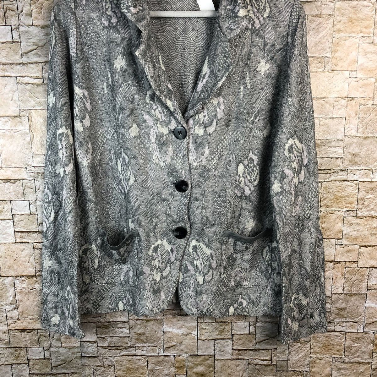 Japanese Brand Grand Cris Grey Cardigan Knitwear #A1224 Size L / US 10 / IT 46 - 3 Thumbnail