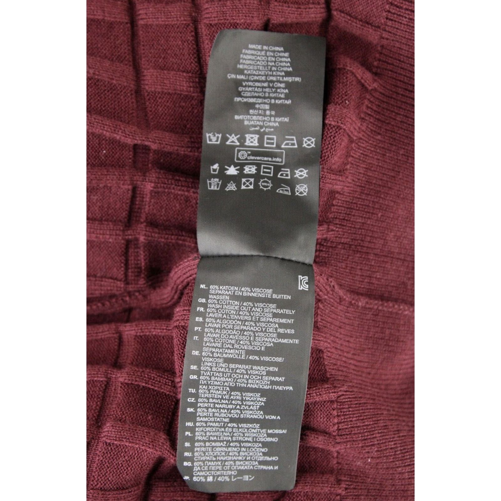 G-Star G-STAR Core Table Turtle Knit Jumper LARGE Pullover Patterned Check Burgundy Men's Size US L / EU 52-54 / 3 - 6 Thumbnail