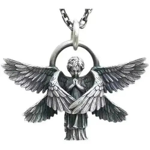 Vintage Prayer Angel Pendant Necklace Size ONE SIZE - 1 Thumbnail
