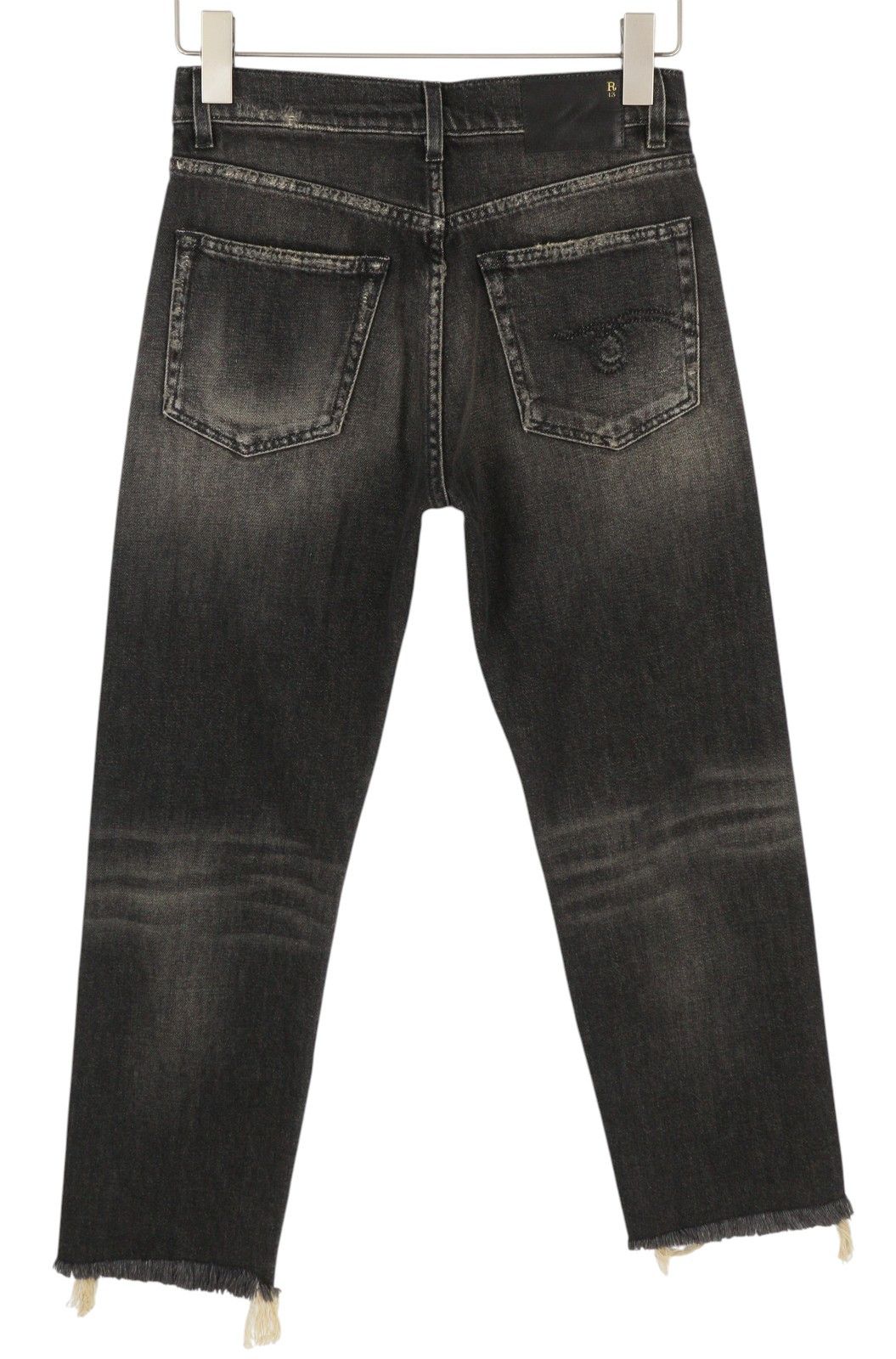 R13 BOYFRIEND 24 Abbey Black Faded Distress Jeans 86202 Size 24" / US 00 / IT 34 - 2 Thumbnail