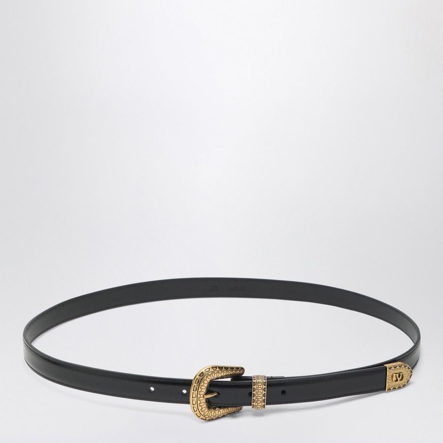 Valentino o1d2blof1025 Size: 100 / V Logo Signature Belt in Black Size 40 - 1 Thumbnail