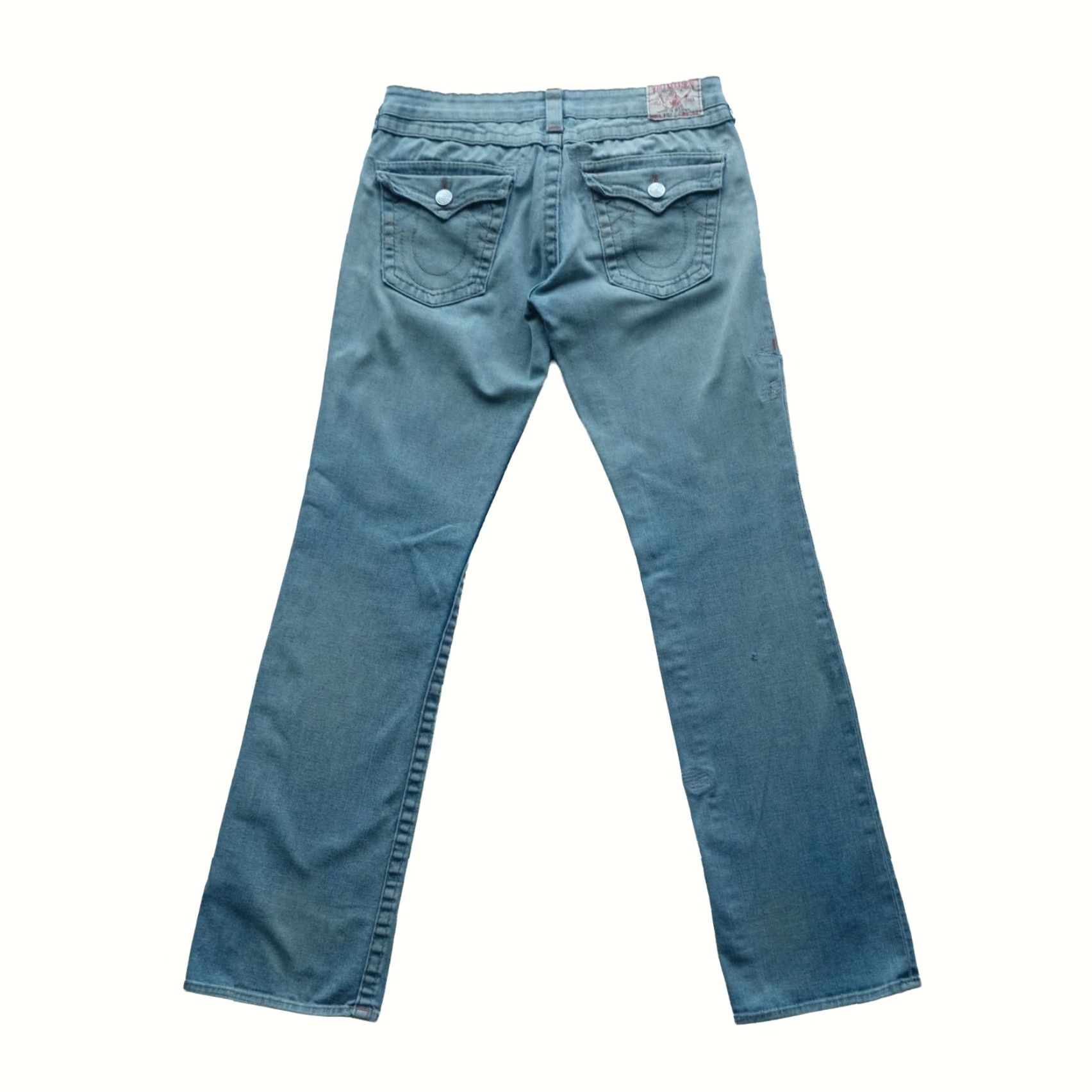 True Religion VINTAGE True Religion Made In USA Billy Mended Distressed Denim VTG Y2K Jeans Men SZ 31 32"W 41"L 33" Inseam Blue Cotton Blend, Cotton Jeans Mens 33 Size US 31 - 3 Thumbnail