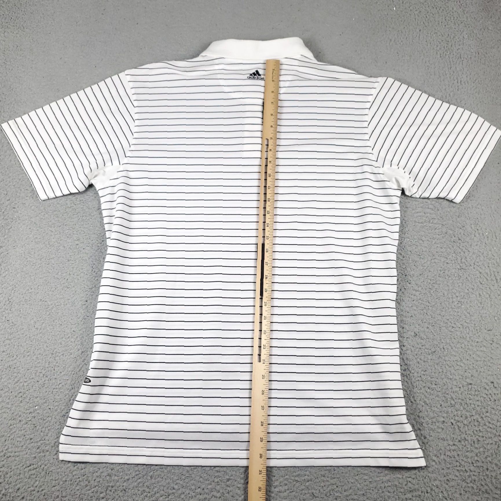 Adidas Adidas Polo Shirt Mens Large White Striped Shark Golf Casual Short Sleeve Size US L / EU 52-54 / 3 - 3 Thumbnail