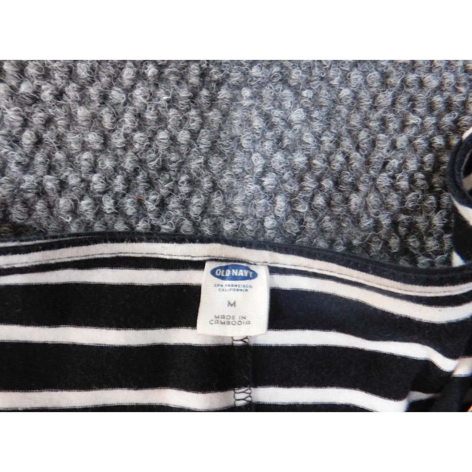 Old Navy Old Navy Dress Midi Black Striped Womens Stretch Cotton V-Neck Raglan Sleeve Long Sleeve Sundress, Casual, black, M, Regular, Women Size M / US 6-8 / IT 42-44 - 4 Thumbnail
