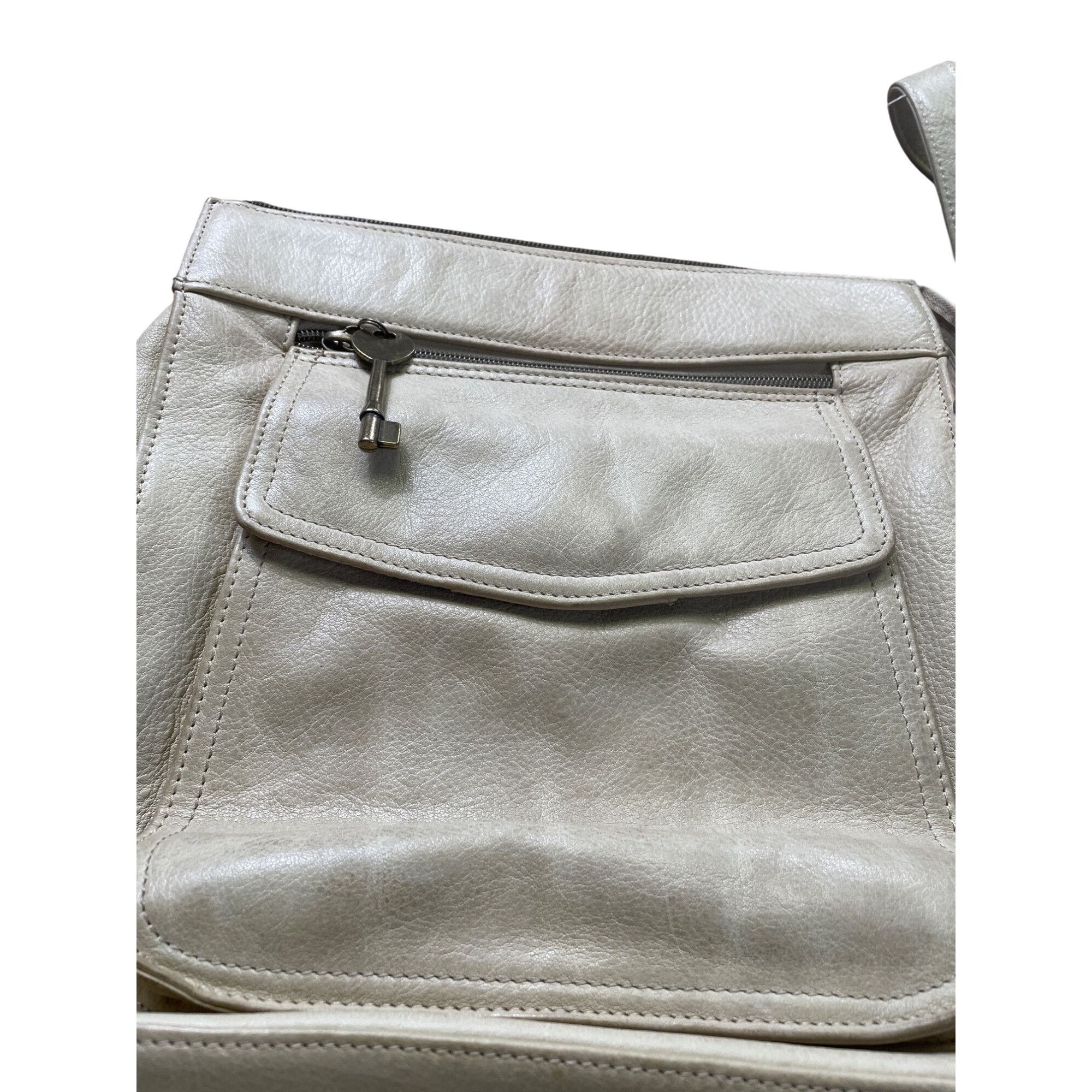 Fossil Fossil Womens Cream Leather vintage retro Crossbody Handbag Size ONE SIZE - 12 Thumbnail