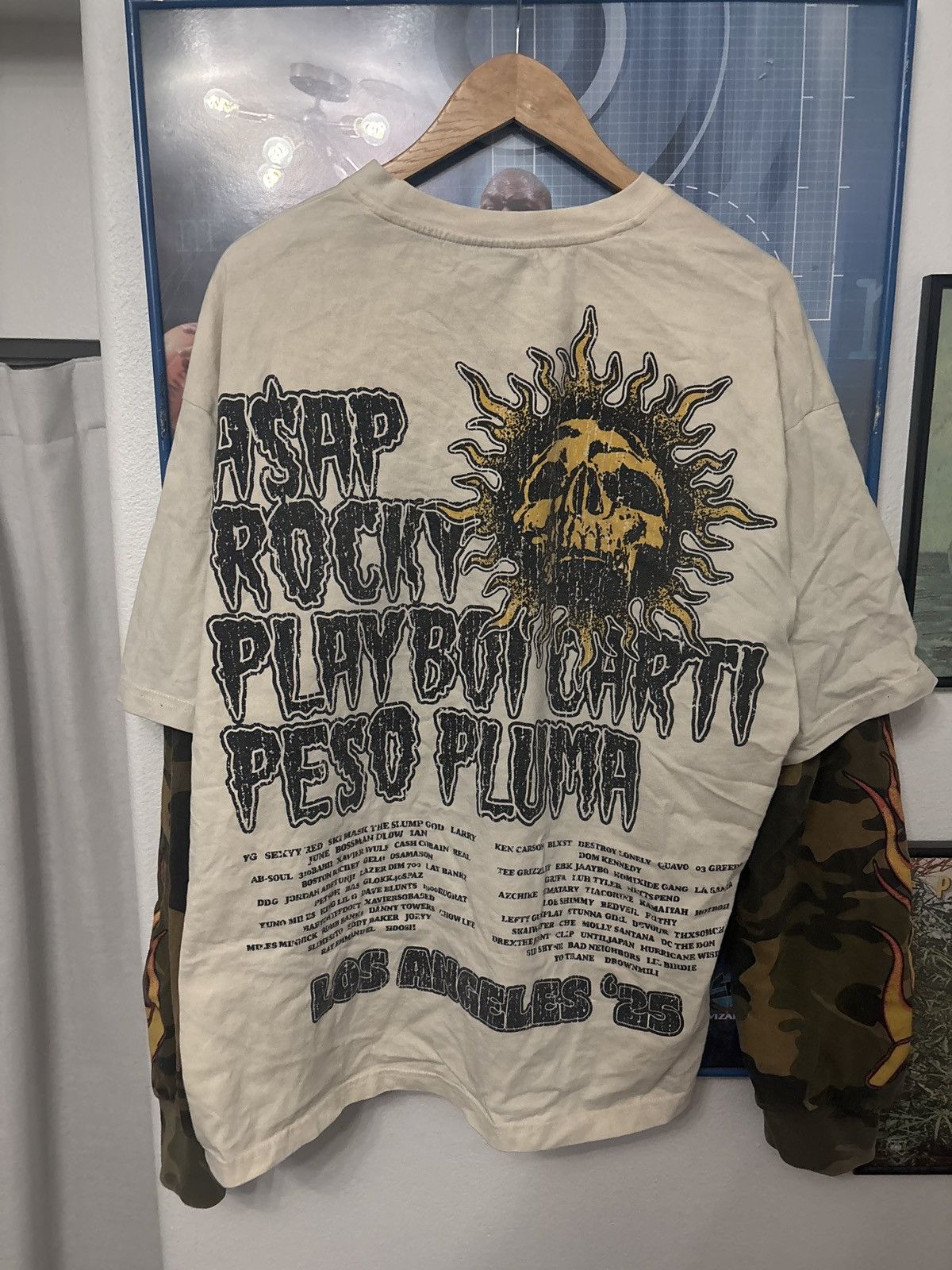 Rolling Loud RL SUN LINEUP CREAM/CAMO DOUBLE LAYER LONGSLEEVE CARTI ROCKY Size US XL / EU 56 / 4 - 2 Thumbnail