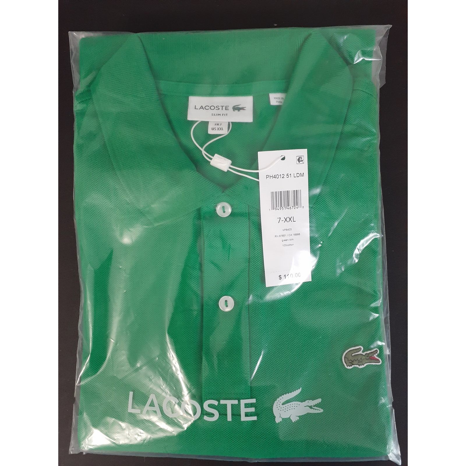 Lacoste Lacoste Mens Short Sleeve Classic Pique Polo Shirt XXL Green Size US XXL / EU 58 / 5 - 2 Thumbnail