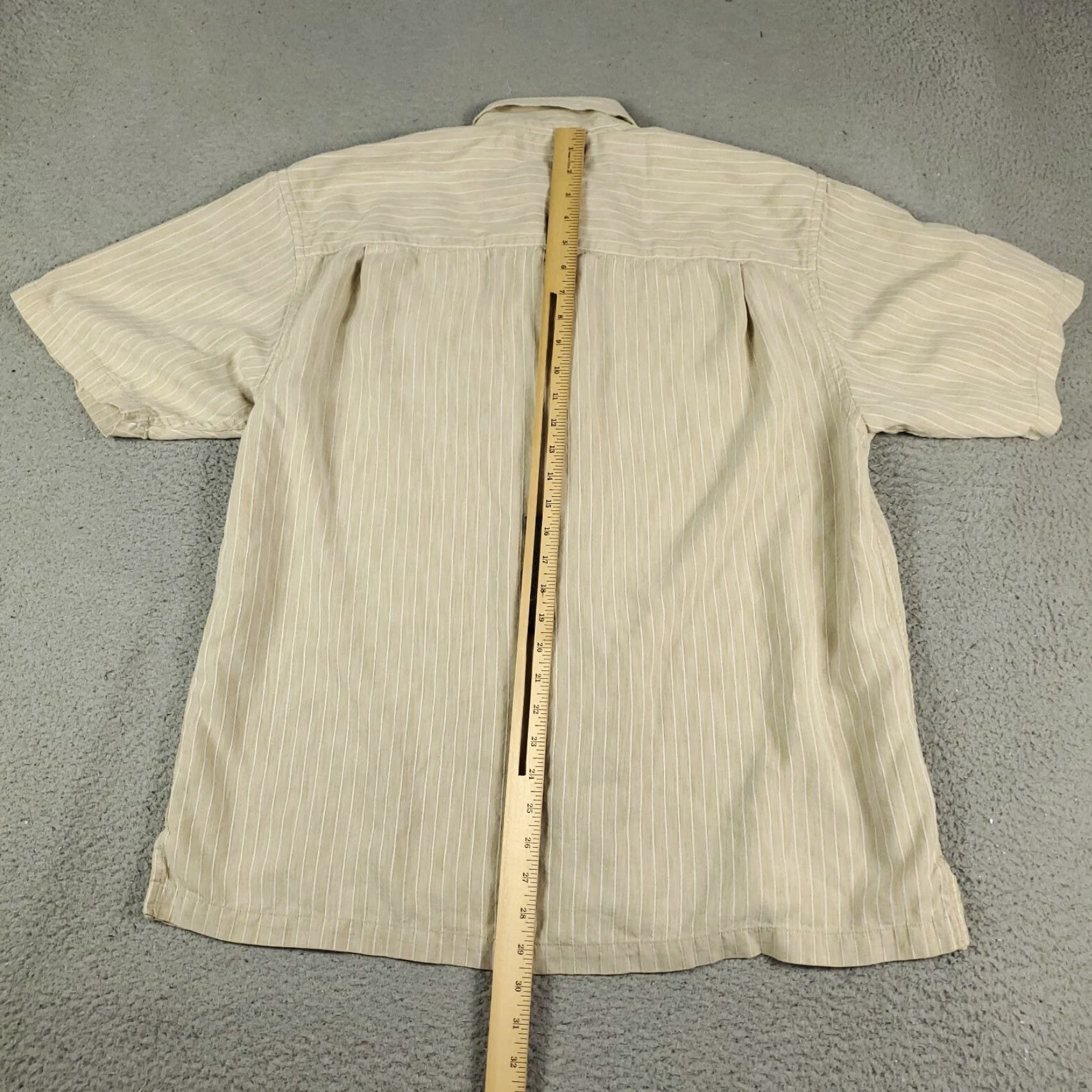 Tommy Bahama Tommy Bahama Shirt XL Beige Striped Hawaiian Button-Up Short Sleeve Mens Size US XL / EU 56 / 4 - 3 Thumbnail