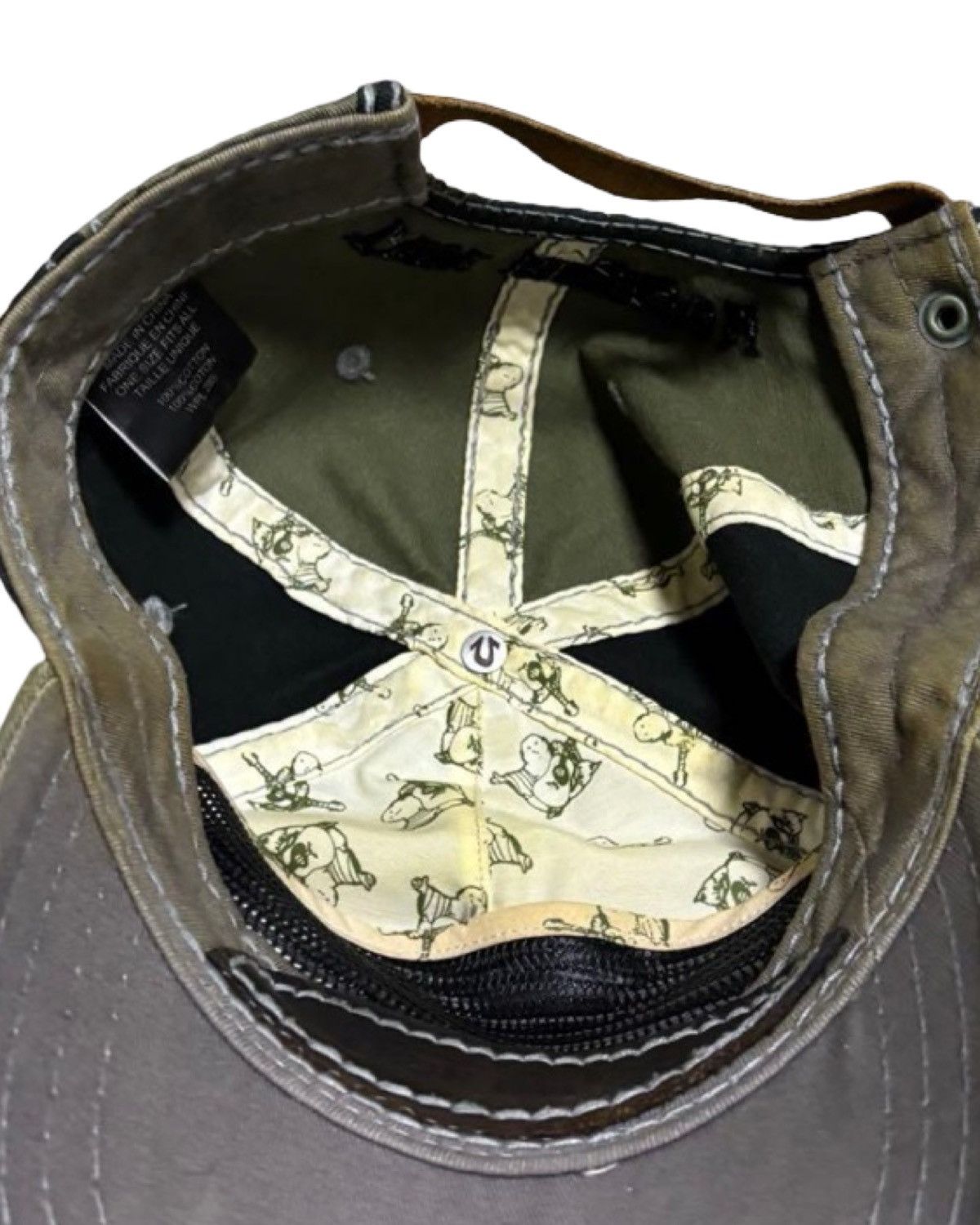 True Religion #1 Distressed Sashiko Stitched Base Ball Cap Size ONE SIZE - 5 Thumbnail