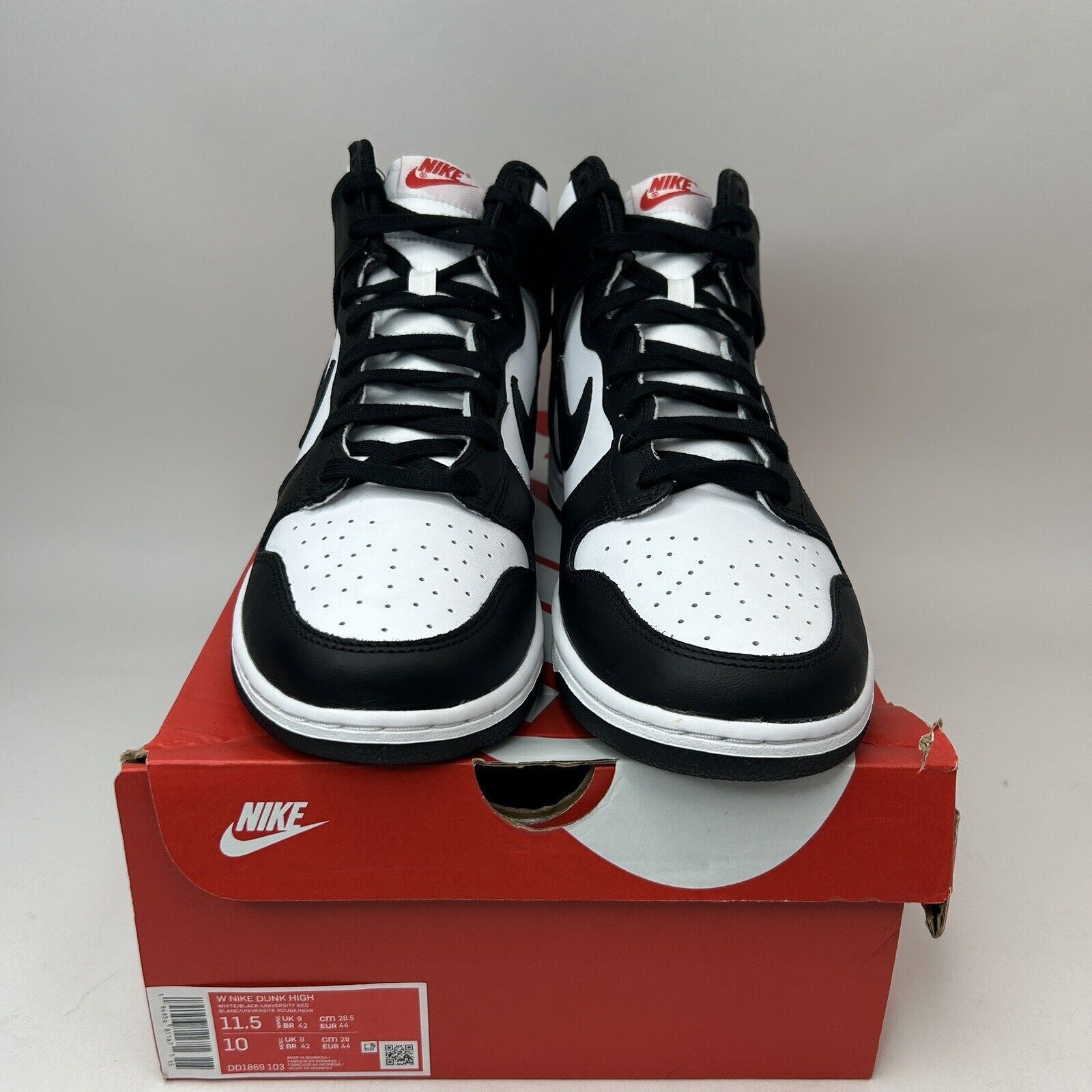 Nike Nike Dunk High WMNS “Panda/Black White” 2023 Size US 11.5 / IT 41.5 - 2 Thumbnail