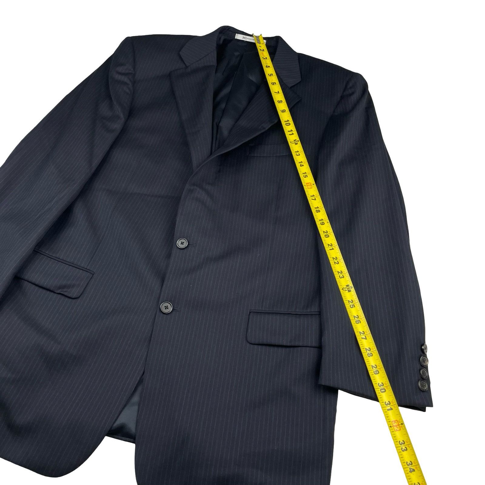 Hickey Freeman Hickey Freeman Men’s 100% Wool 2-Button Suit Navy Stripe • 4 Size 42L - 12 Thumbnail