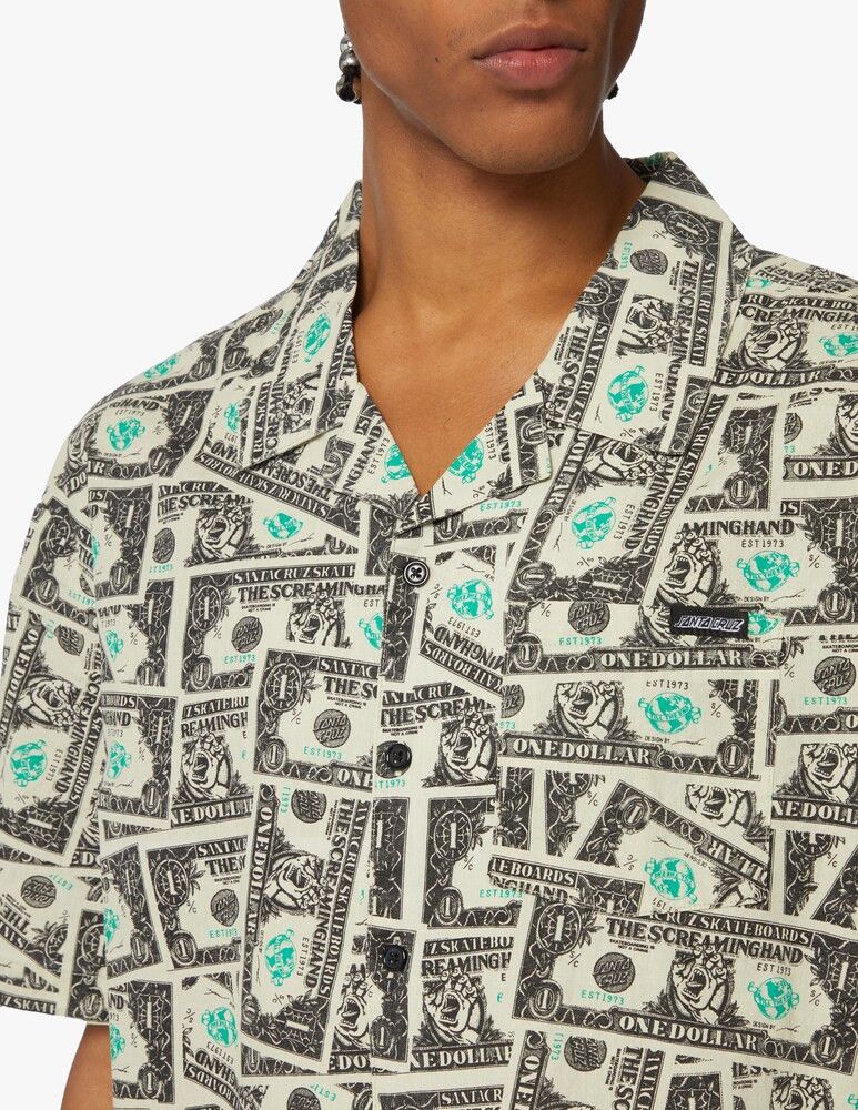 Santa Cruz Skateboards Santa Cruz Mako Dollar Screaming Hand Short Sleeve Shirt Size US L / EU 52-54 / 3 - 4 Thumbnail