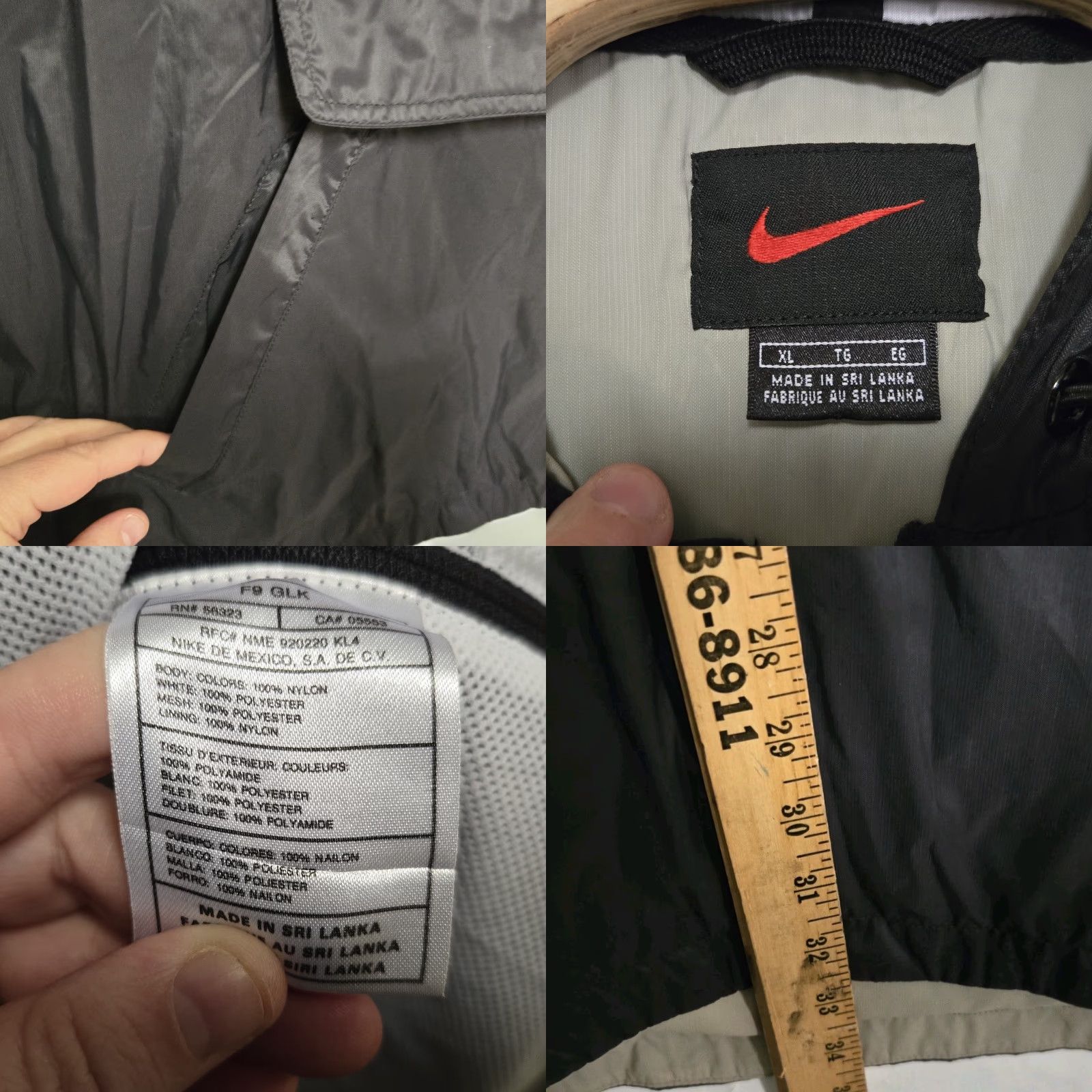 Nike VINTAGE Nike Windbreaker Jacket Swoosh Logo Back Hit Spellout Men XL Black Size US XL / EU 56 / 4 - 8 Thumbnail