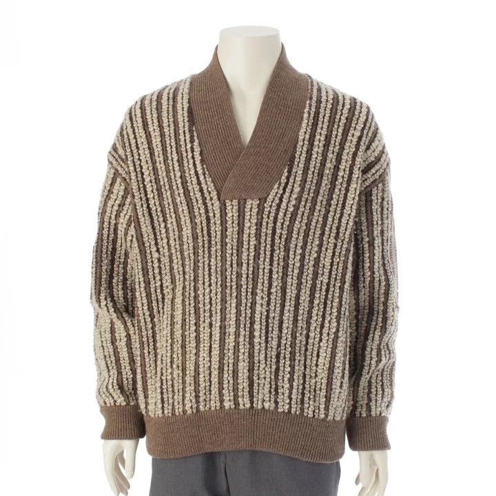 Issey Miyake ISSEY MIYAKE MEN 1980s Wool V-Neck Sweater Size US S / EU 44-46 / 1 - 1 Thumbnail