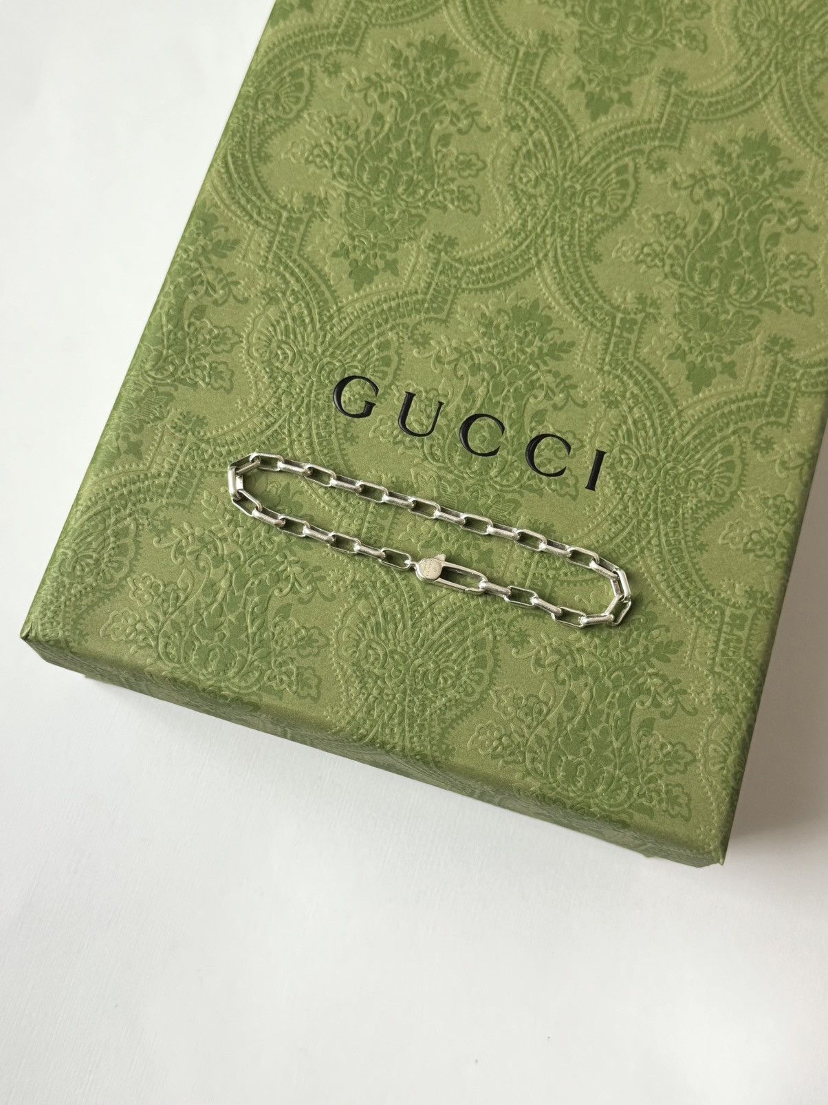 Pre-owned Gucci .925 Silver Link Bracelet (broken Clasp)