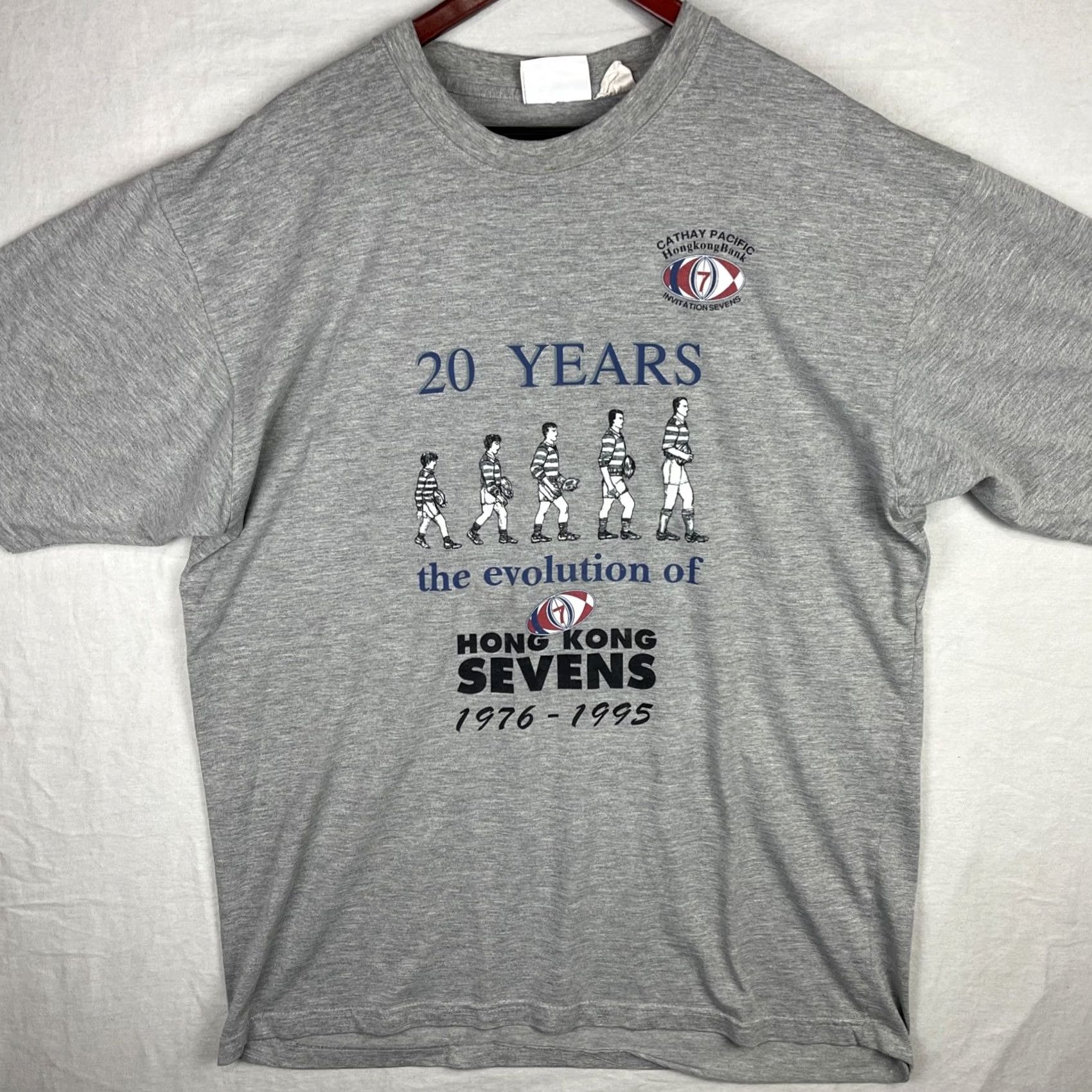 Reebok VINTAGE Reebok Hong Kong Sevens Shirt Mens 2XL Gray Rugby 90s Sports Tournament Size US XXL / EU 58 / 5 - 2 Thumbnail