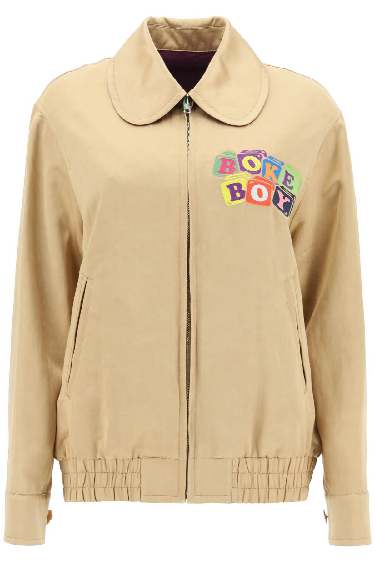 image of Kenzo Boke Boy Reversible Bomber Jacket in Beige, Women's (Size Small)