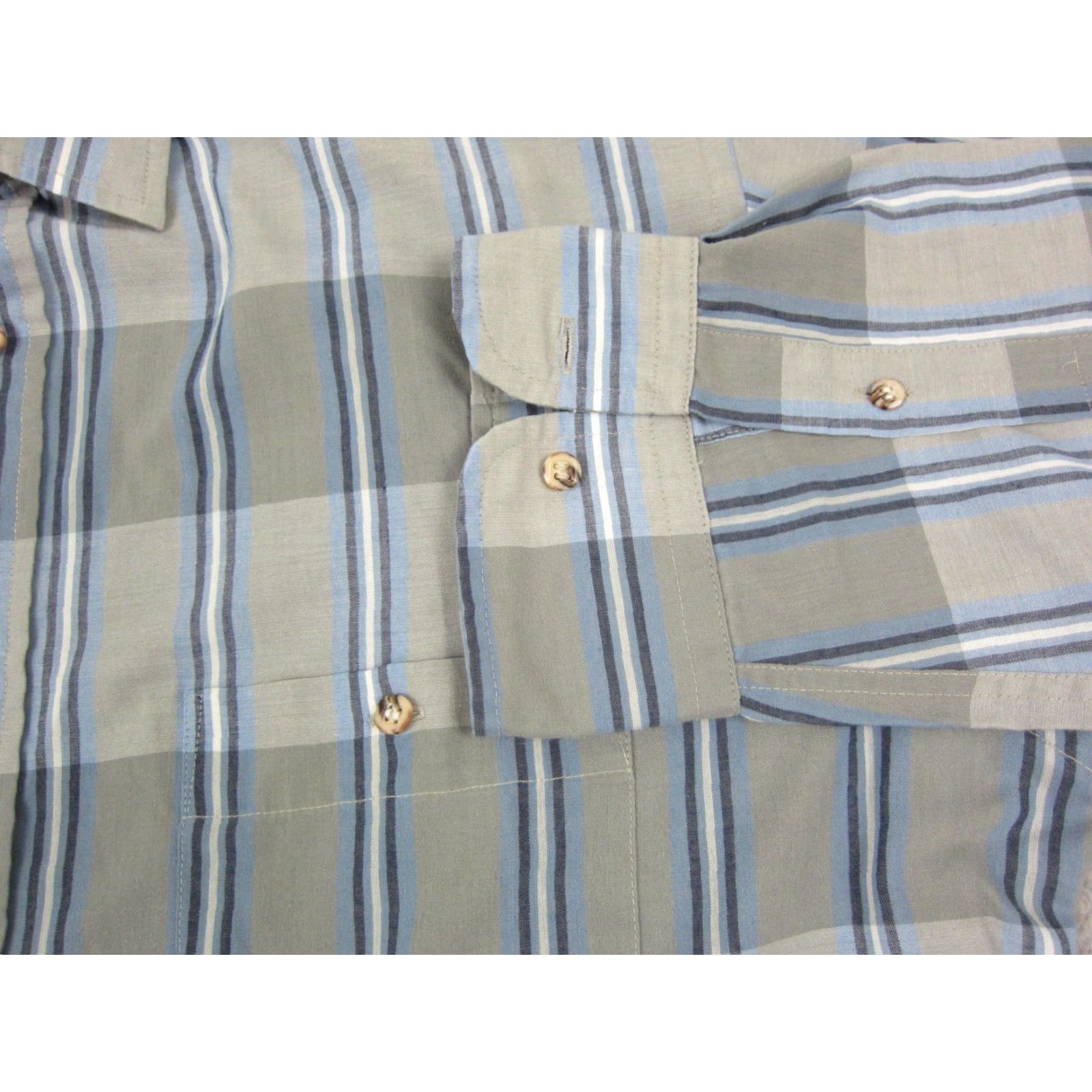 Vintage VINTAGE Astor One Shirt Mens Button-Up Gray Striped 90s 80s Large L Adult Men Shirt-Black? Size US L / EU 52-54 / 3 - 6 Thumbnail