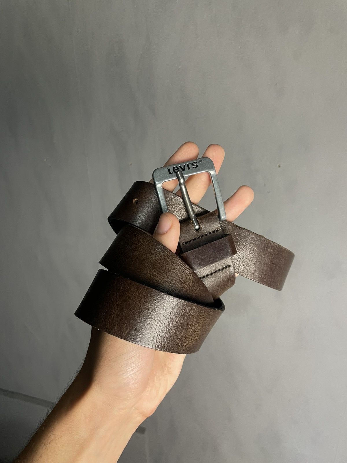 Levi's Vintage Levis Leather belt made in Italy Size 32 - 1 Thumbnail