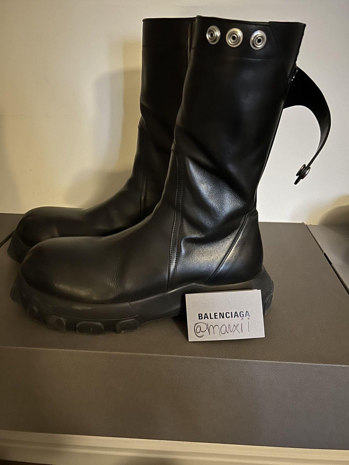 image of Rick Owens Creeper Bozo Boots in Black, Men's (Size 12)