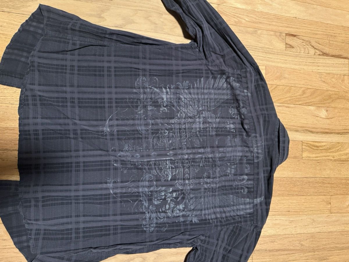 Helix Helix Black Plaid Button Up Born Free Graphic fleur de lis Size US XL / EU 56 / 4 - 7 Thumbnail