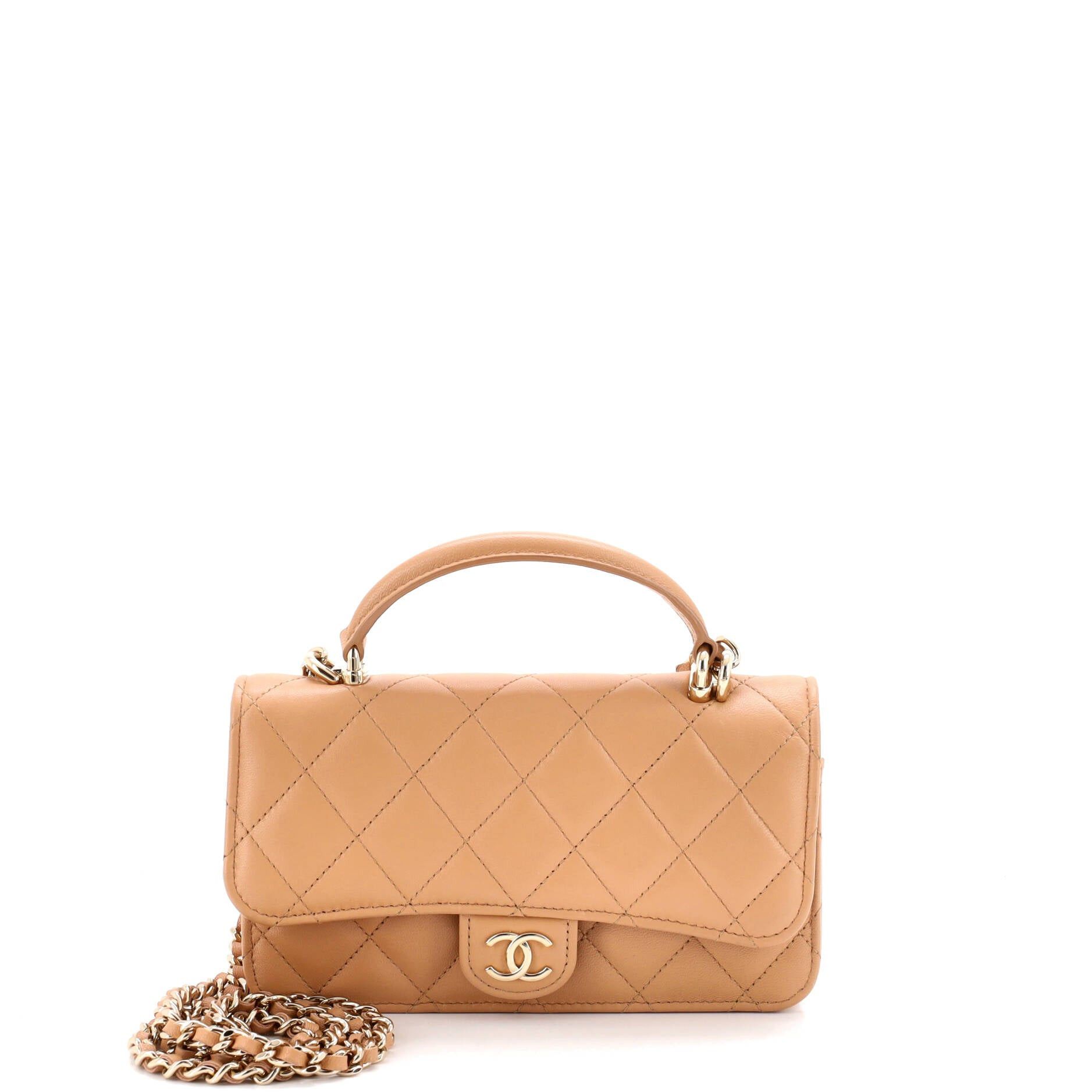 Chanel Classic Top Handle Flap Phone Holder with Chain Size ONE SIZE - 1 Thumbnail