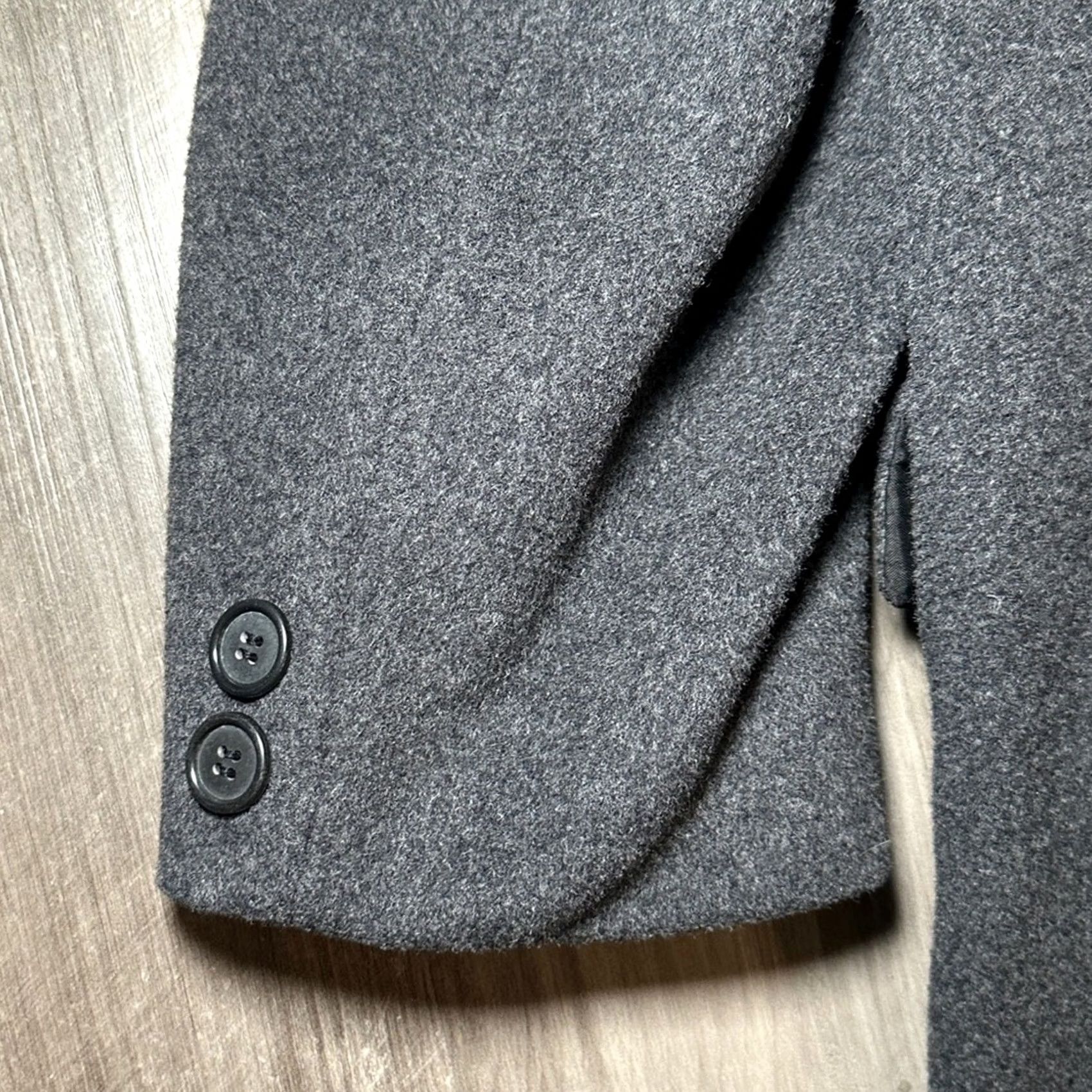 Vintage Adolfo Trench Coat Wool Cashmere Nylon Mens 44R Charcoal Jacket Over Coat Size US S / EU 44-46 / 1 - 4 Thumbnail