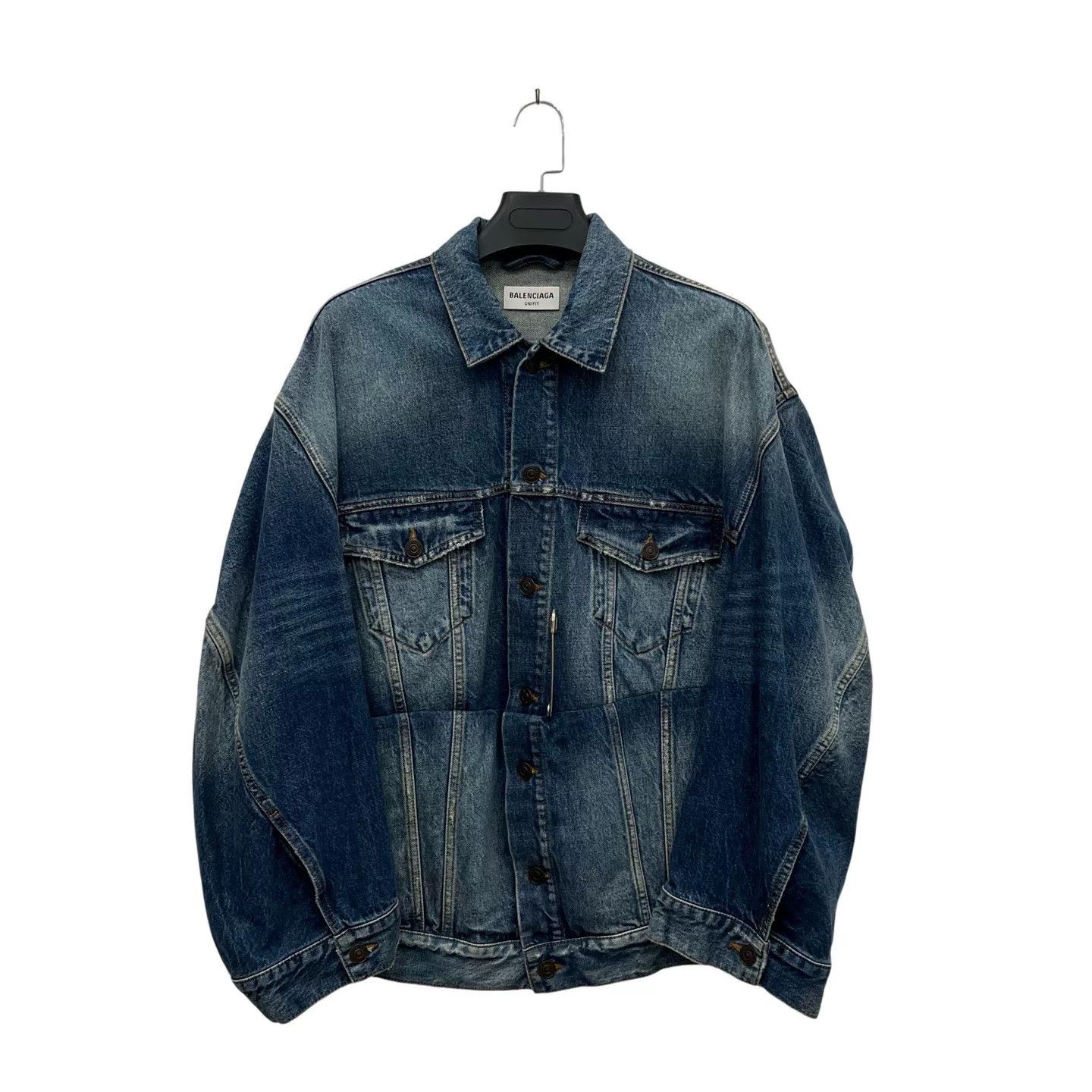 Balenciaga Balenciaga Blue Pin Letter Embroidery Denim Jacket Size US S / EU 44-46 / 1 - 1 Thumbnail