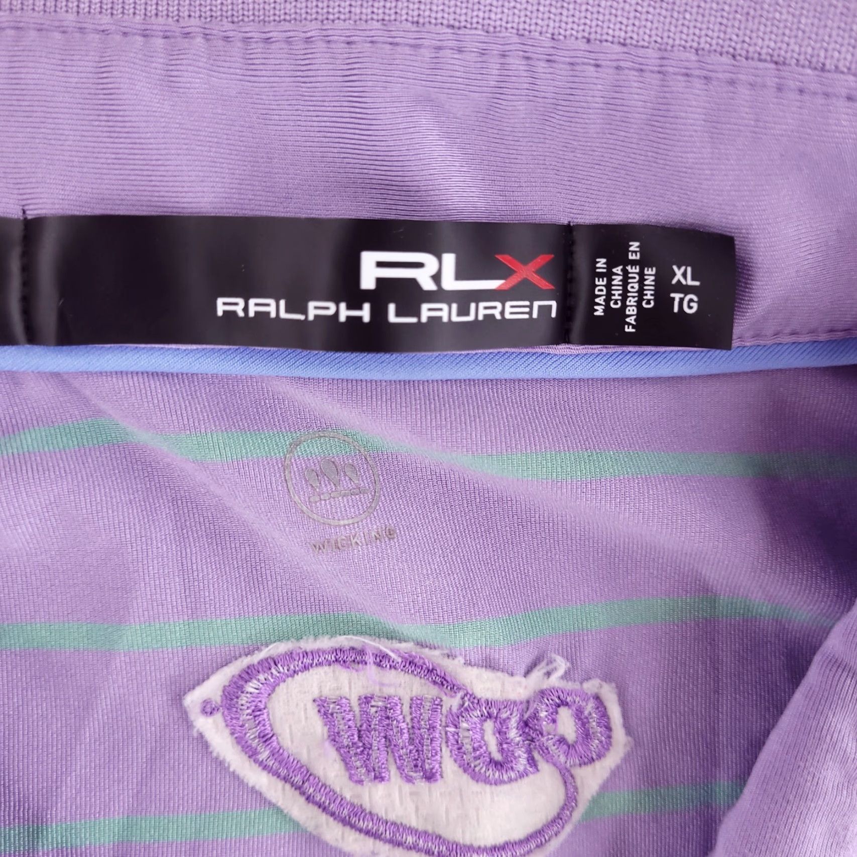 Ralph Lauren Ralph Lauren Golf Polo Mens XL Purple Green Stripe Oversized Company Logos Baggy Size US XL / EU 56 / 4 - 4 Thumbnail