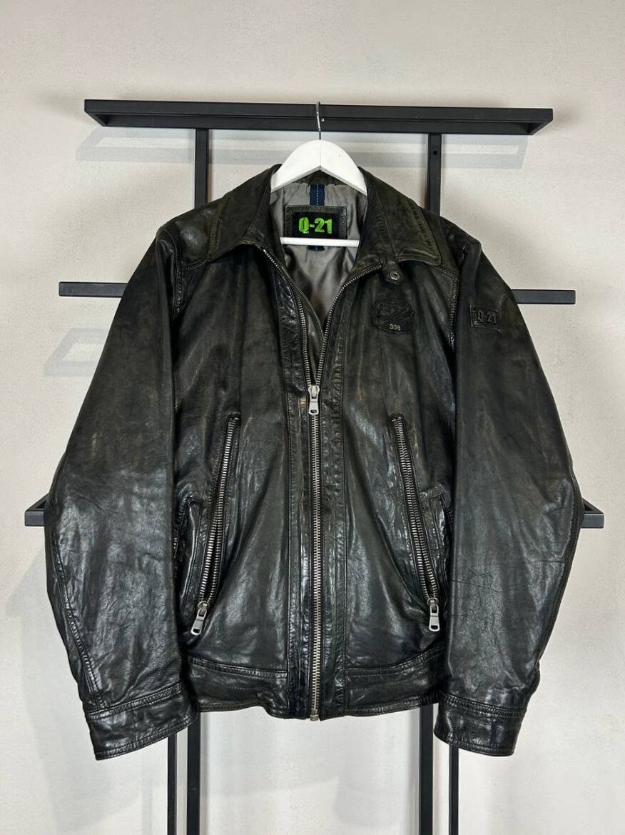 Vintage Vintage Black Leather Jacket Heavy Zipper Distressed Y2K Size US M / EU 48-50 / 2 - 1 Thumbnail