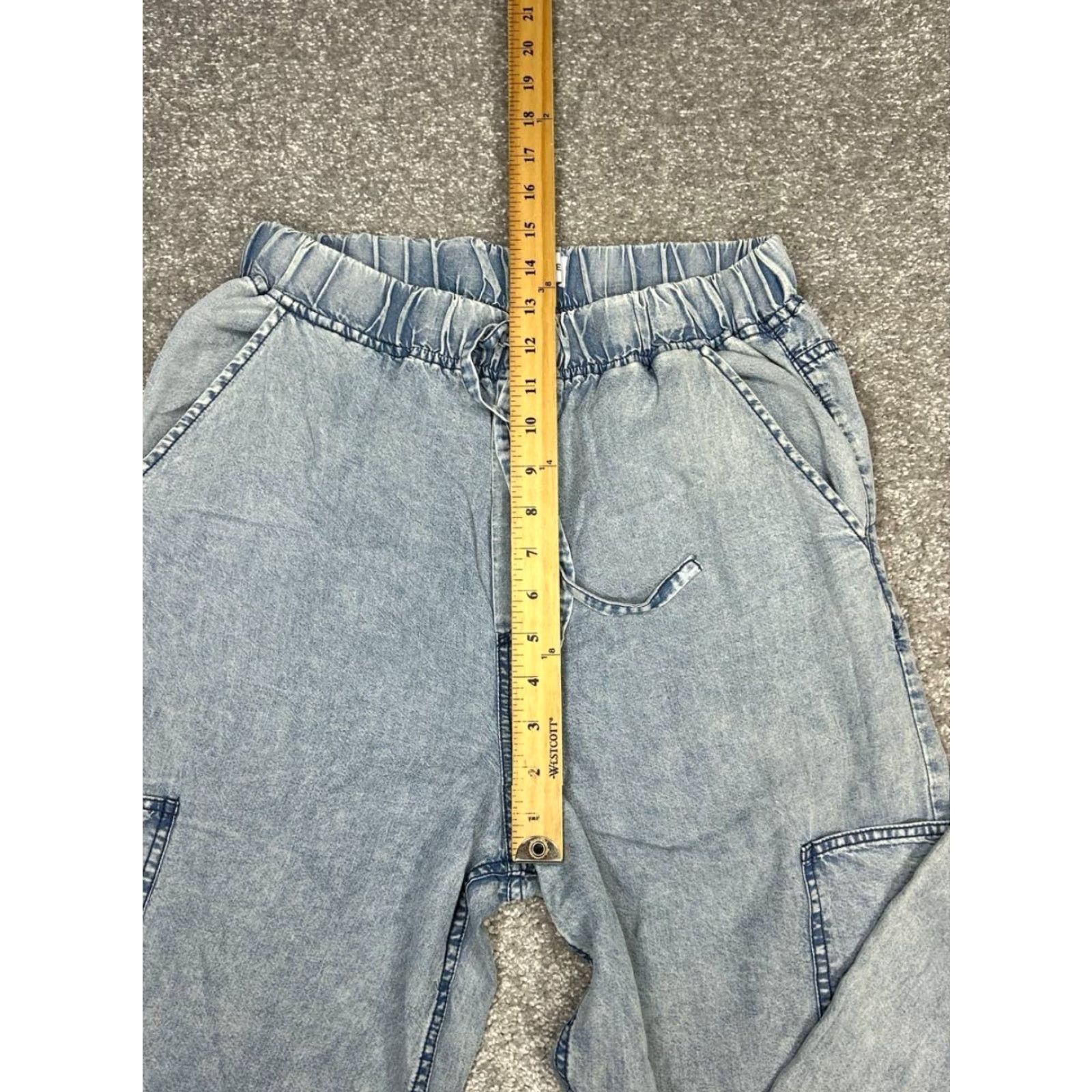 Everlane Everlane Cargo Jeans Women Small Blue Denim Cotton High Rise Wide Leg Drawstring Womens Size 27" / US 4 / IT 40 - 5 Thumbnail