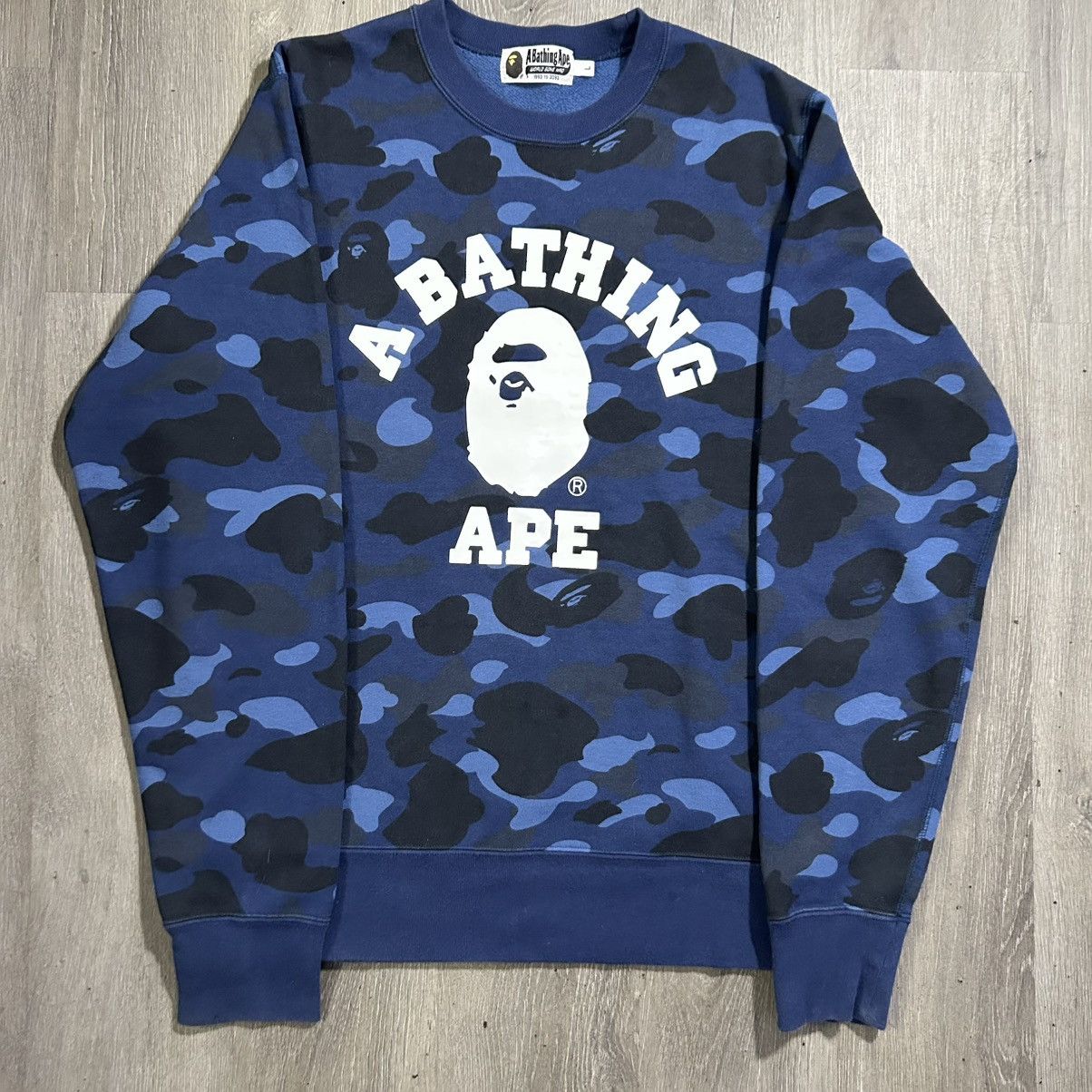 Bape BAPE Blue Camo College Sweatshirt Size US L / EU 52-54 / 3 - 1 Thumbnail