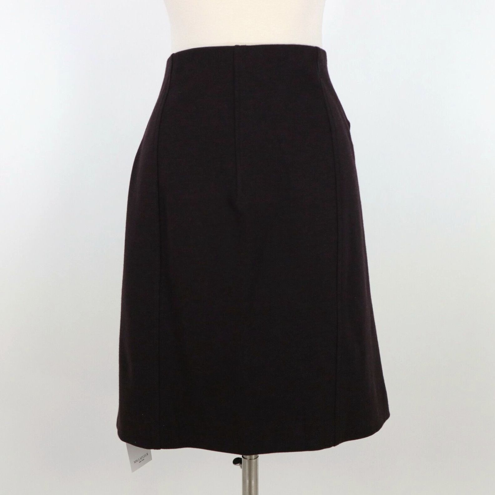 image of Vintage Mm.lafleur Crosby Skirt Womens +3 3X Plus Straight Textured Ponte Brown Red in White (Size 