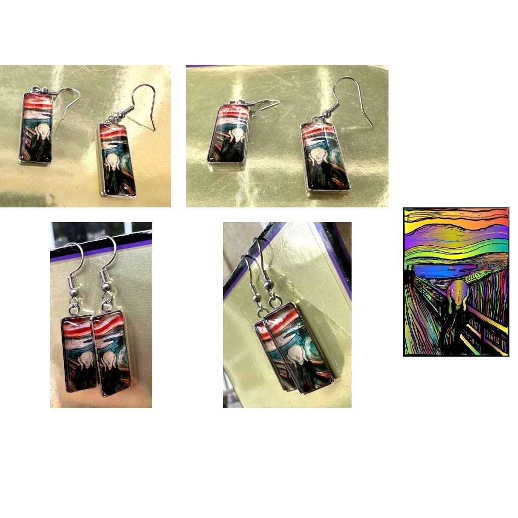 Handmade New The Scream Earrings Dangle Art to Wear Abstract Edward M Size ONE SIZE - 10 Thumbnail