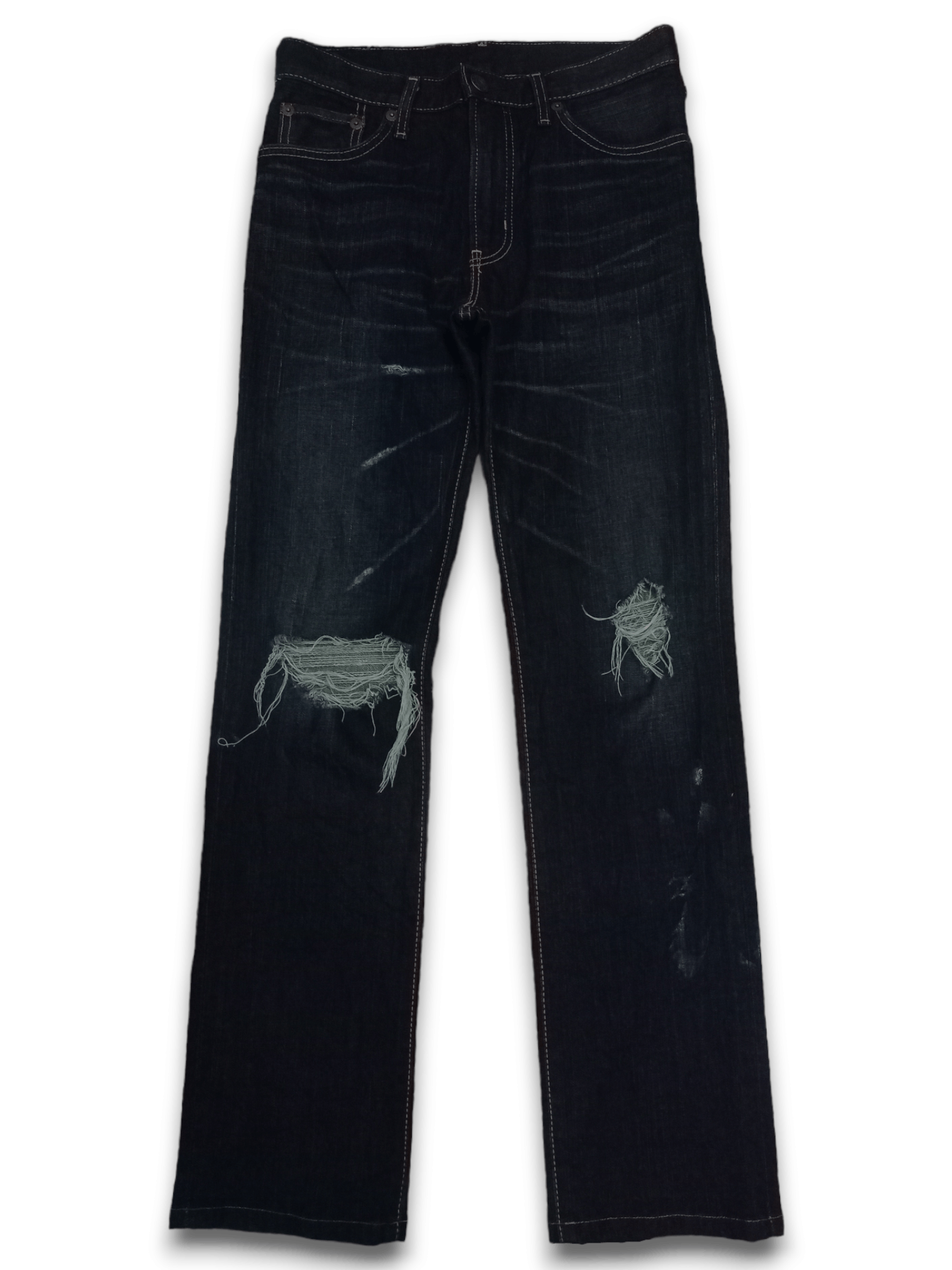Edwin × Japanese Brand Vintage Japanese Edwin 502 Washed Blue Distressed Jeans Size US 29 - 1 Thumbnail