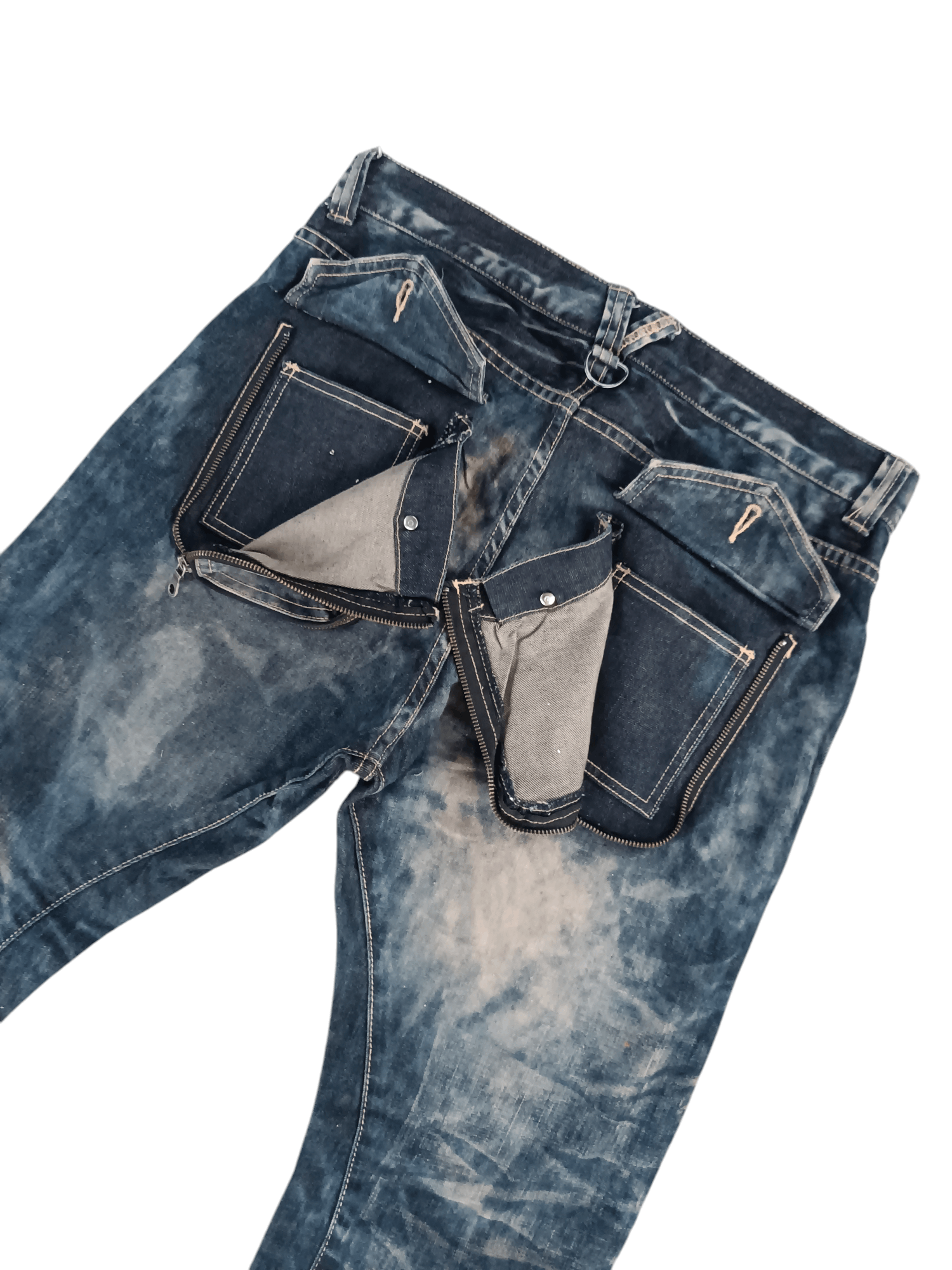 Japanese Brand RARE 💥 PPFM TYE DIE WHISKERS TWISTED LEG DENIM Size US 34 / EU 50 - 15 Thumbnail