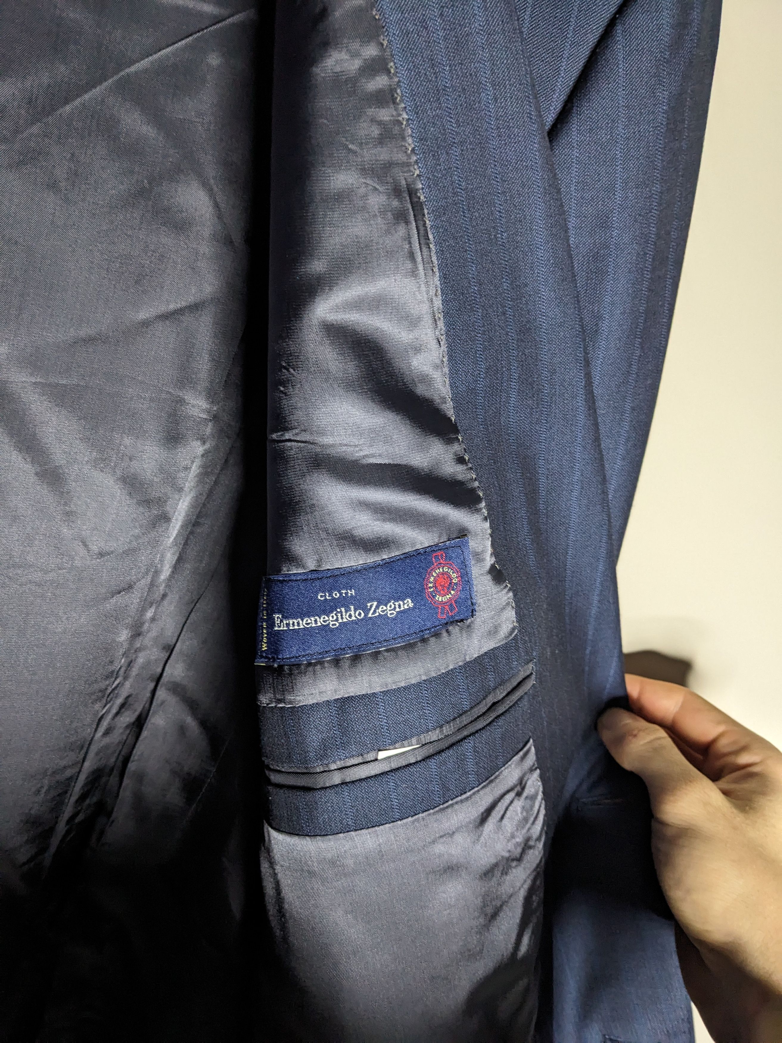 Ermenegildo Zegna Ermenegildo Zegna Blazer 38R Navy Pinstriped Wool Jacket Size 40R - 9 Thumbnail