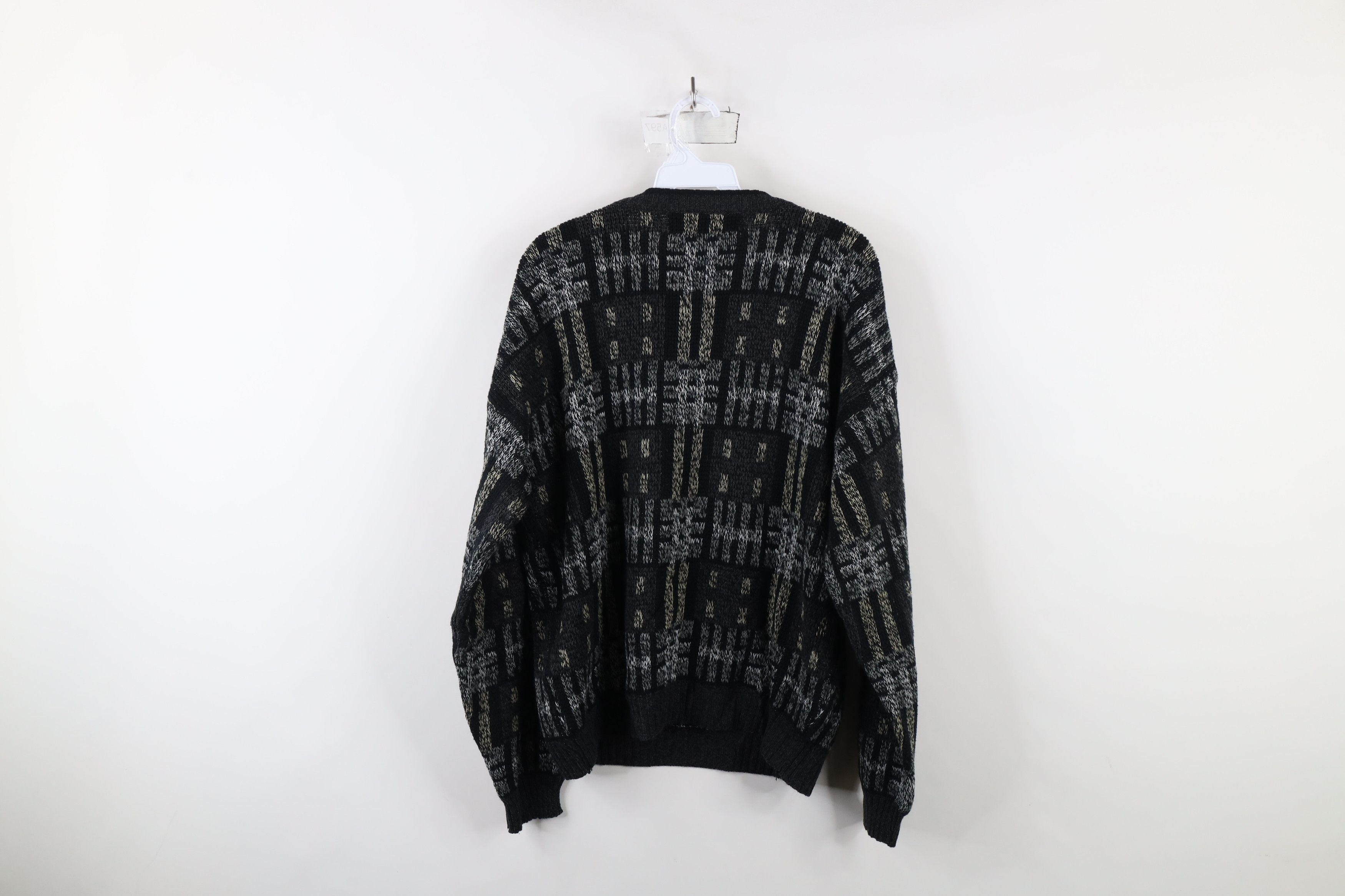 Vintage Vintage 90s Coogi Style Checkered Knit Dad Sweater Size US L / EU 52-54 / 3 - 6 Thumbnail
