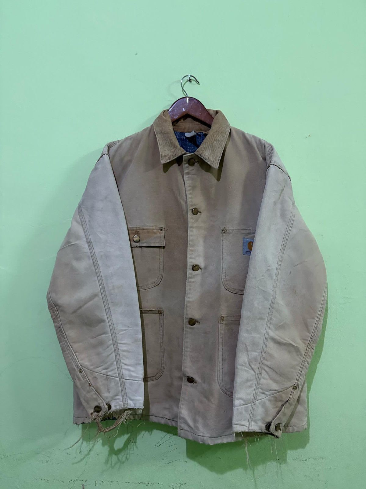 Carhartt VTG 90's CARHARTT Worker Wear Chore Jakcet Michigan Design Size US L / EU 52-54 / 3 - 1 Thumbnail