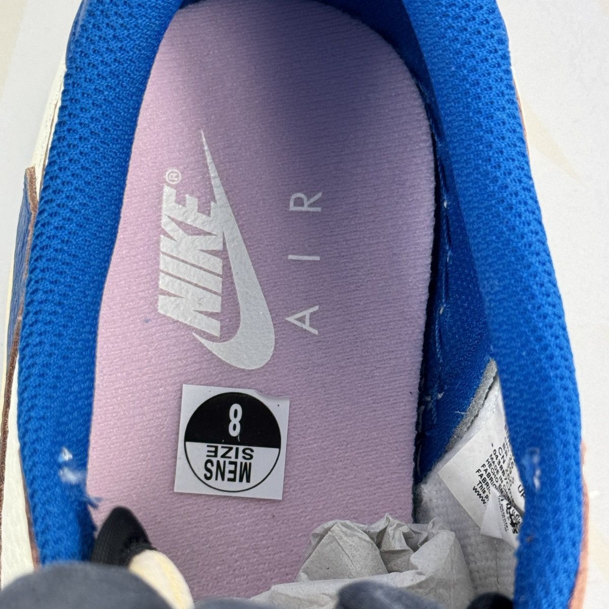Fragment Design × Nike × Travis Scott JORDAN 1 RETRO LOW OG SP SAIL MILITARY BLUE SNEAKERS Size US 8 / EU 41 - 15 Thumbnail