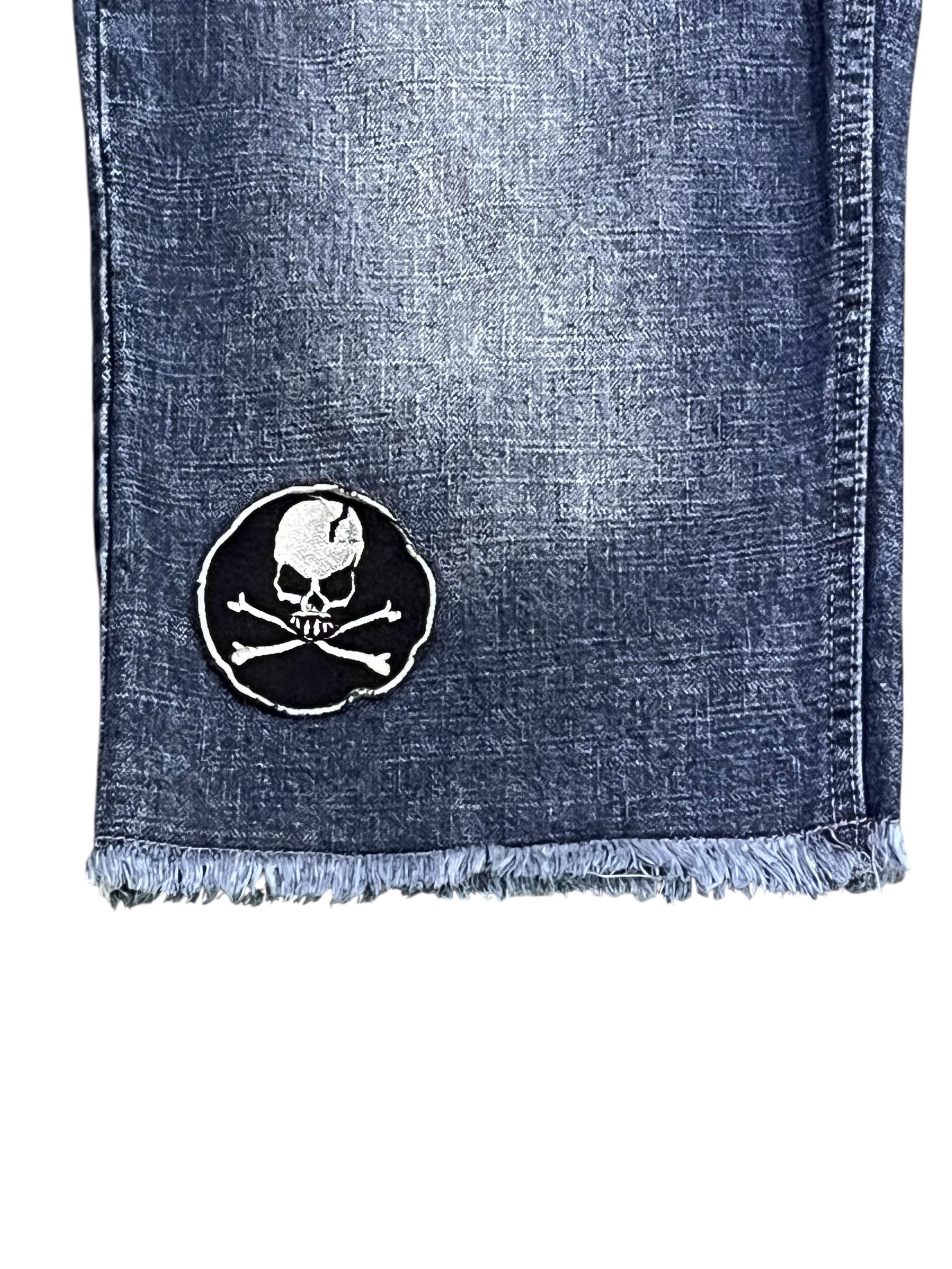 Japanese Brand 💀Vintage NYLAUS Released Hem Punk Patches Shorts Size US 31 - 4 Thumbnail