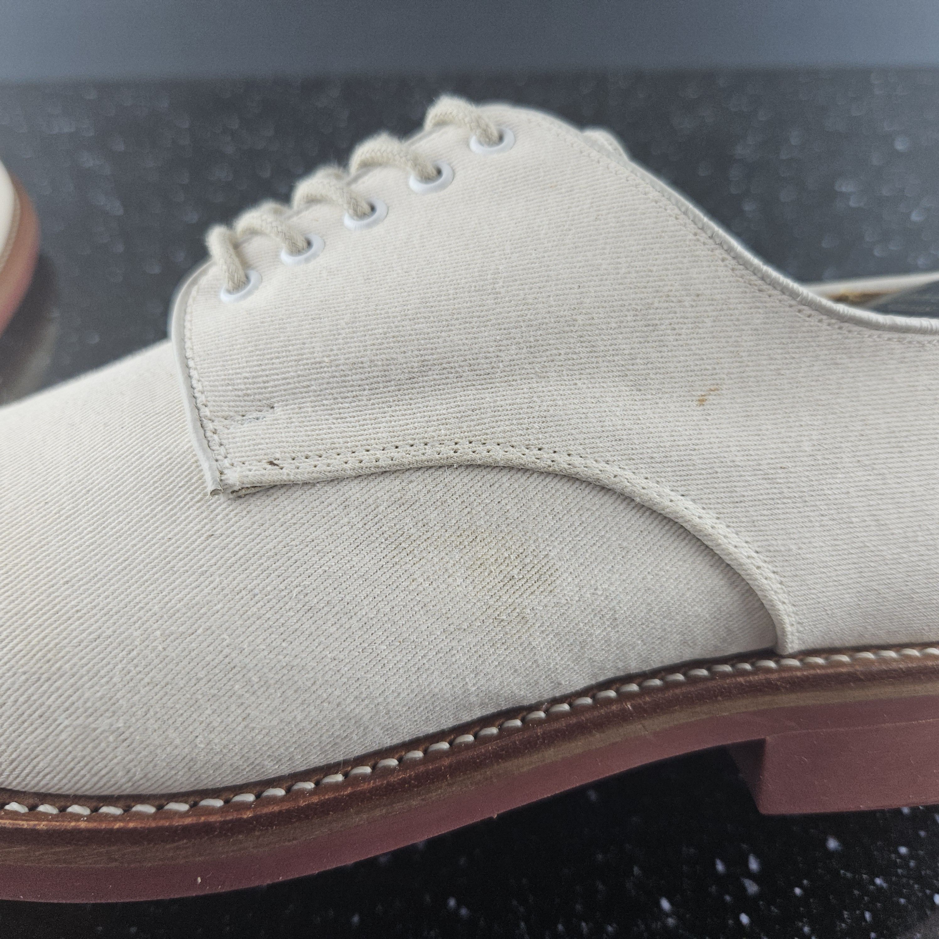 Vintage Grenson shoes beige canvas Sz 9 F