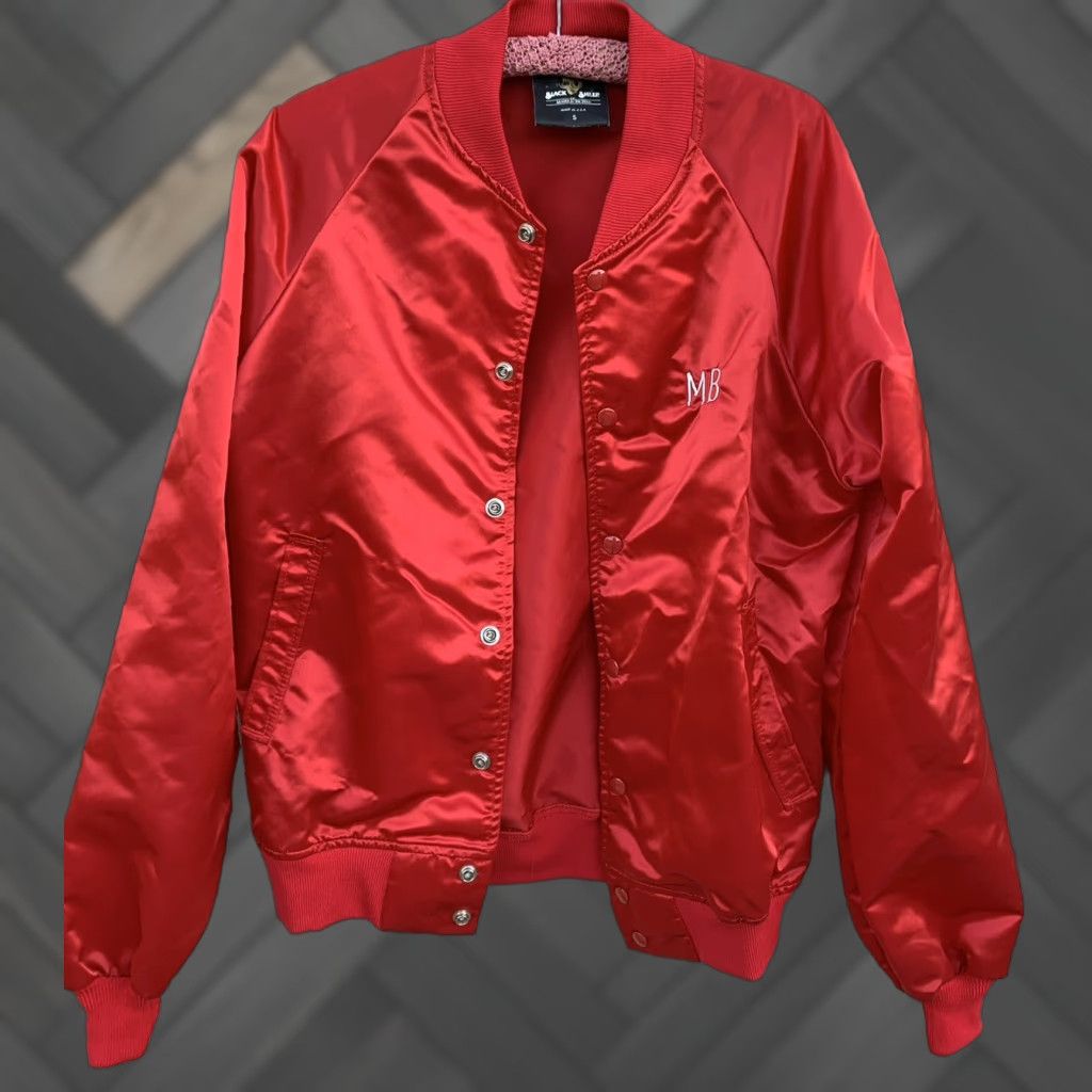 Vintage VINTAGE Black Sheep Embroidered MB Made In USA Red Satin Bomber Jacket XS/S? Size US S / EU 44-46 / 1 - 1 Thumbnail