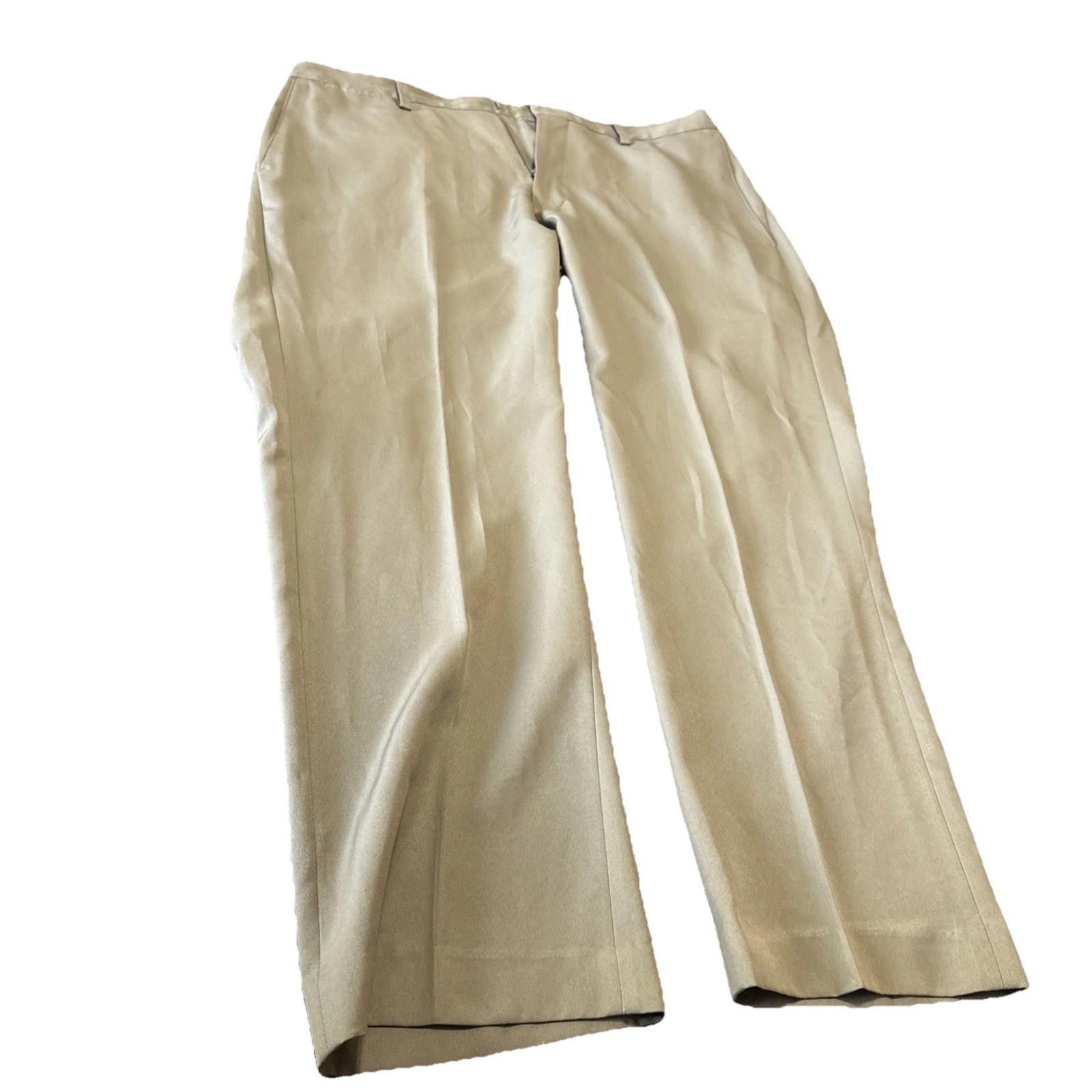 Designer Louis Raphael Tailored Pleated Polyester Beige Men's 40x30 Size US 40 / EU 56 - 4 Thumbnail