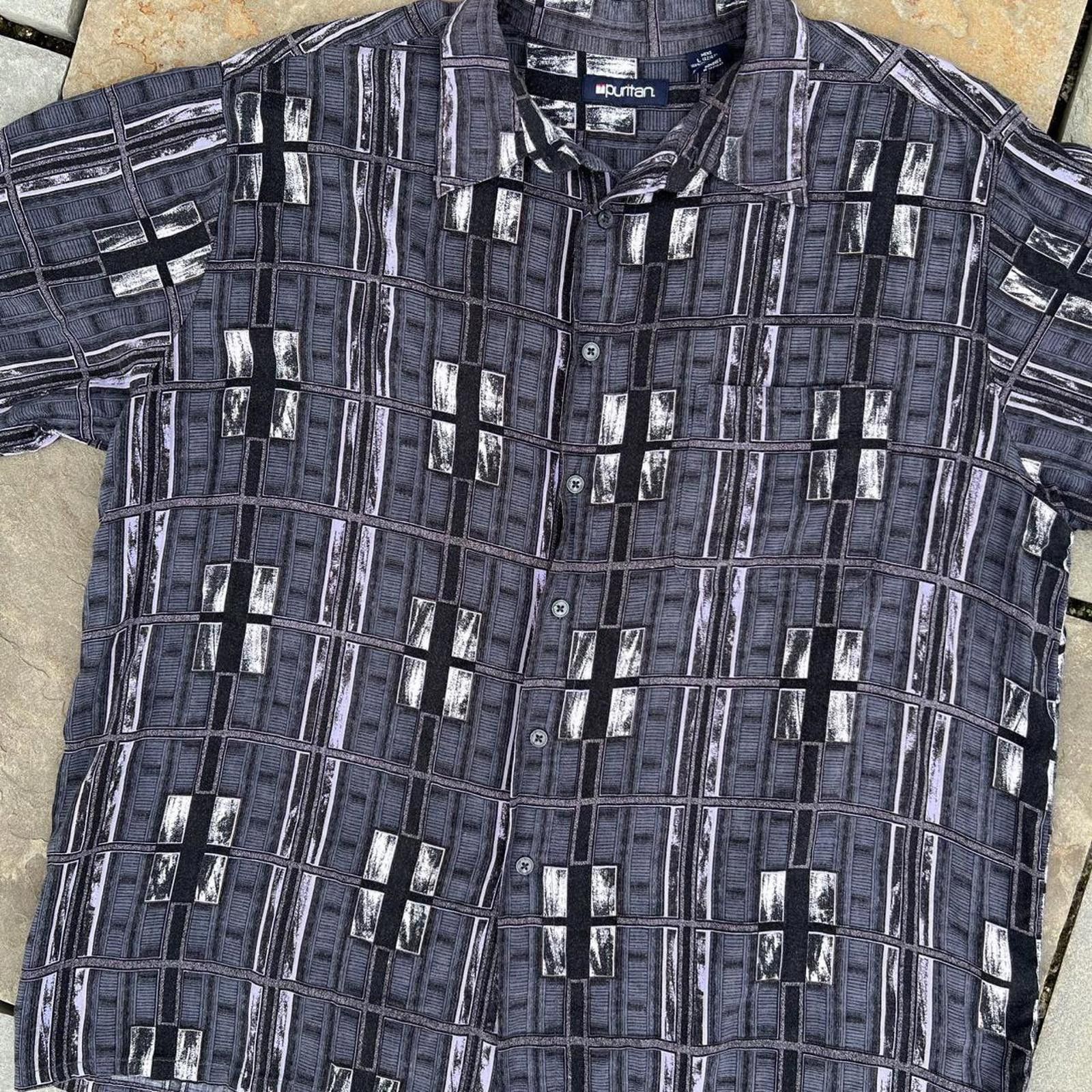 Puritan × Vintage Vintage 90s Pattern Club Shirt Size US L / EU 52-54 / 3 - 2 Thumbnail