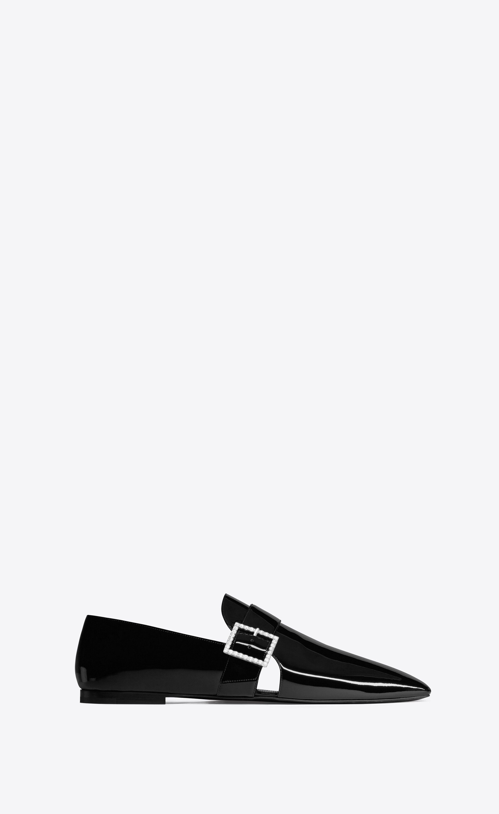 Saint Laurent Paris o1bcso1str1224 Tristan Slippers In Patent Leather in Black Size US 11 / EU 44 - 1 Thumbnail