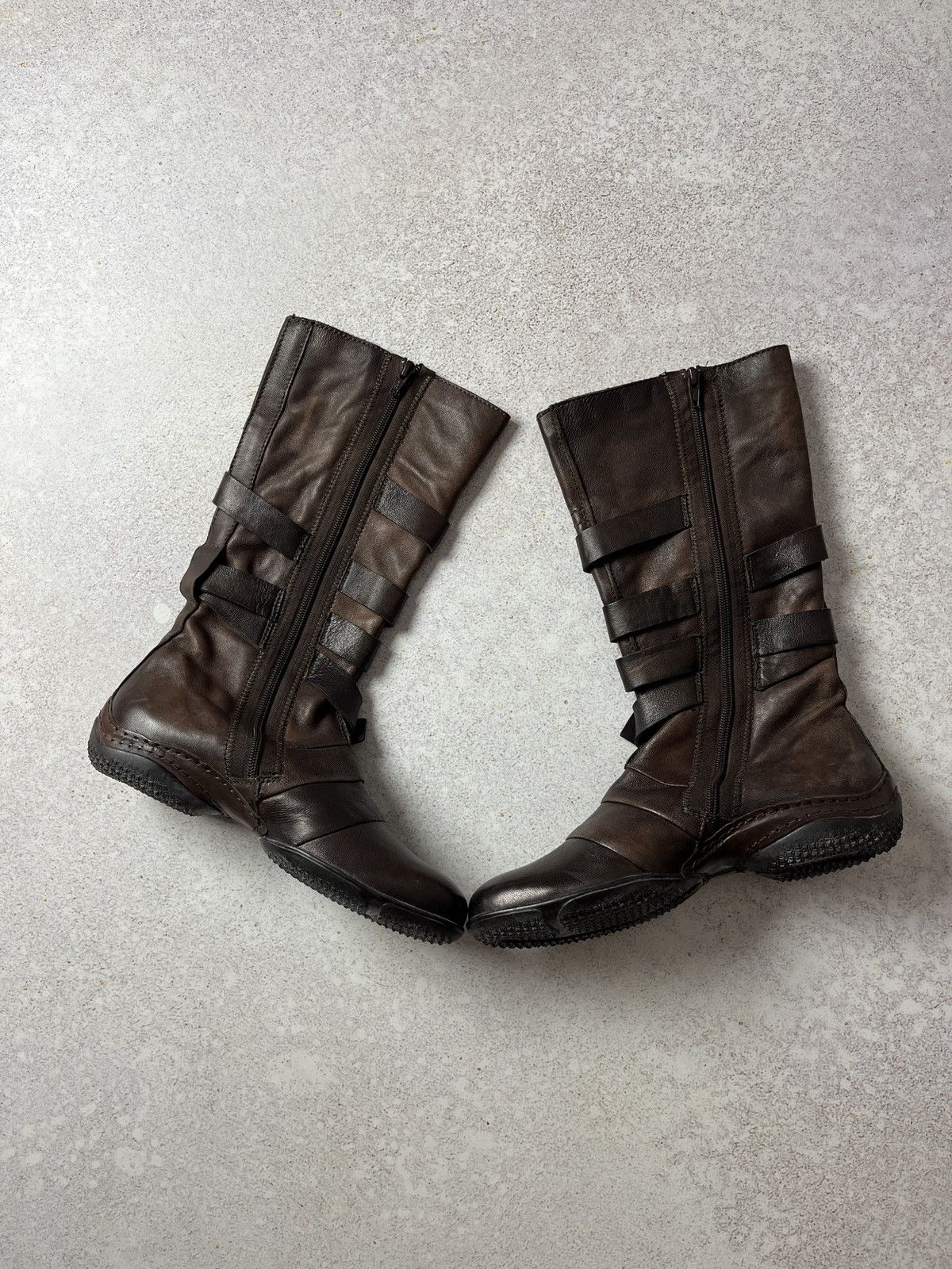 A.S.98 A.S.98 Airstep Avant-Garde Leather Biker Boots Buckle Zip Size US 8 / IT 38 - 2 Thumbnail