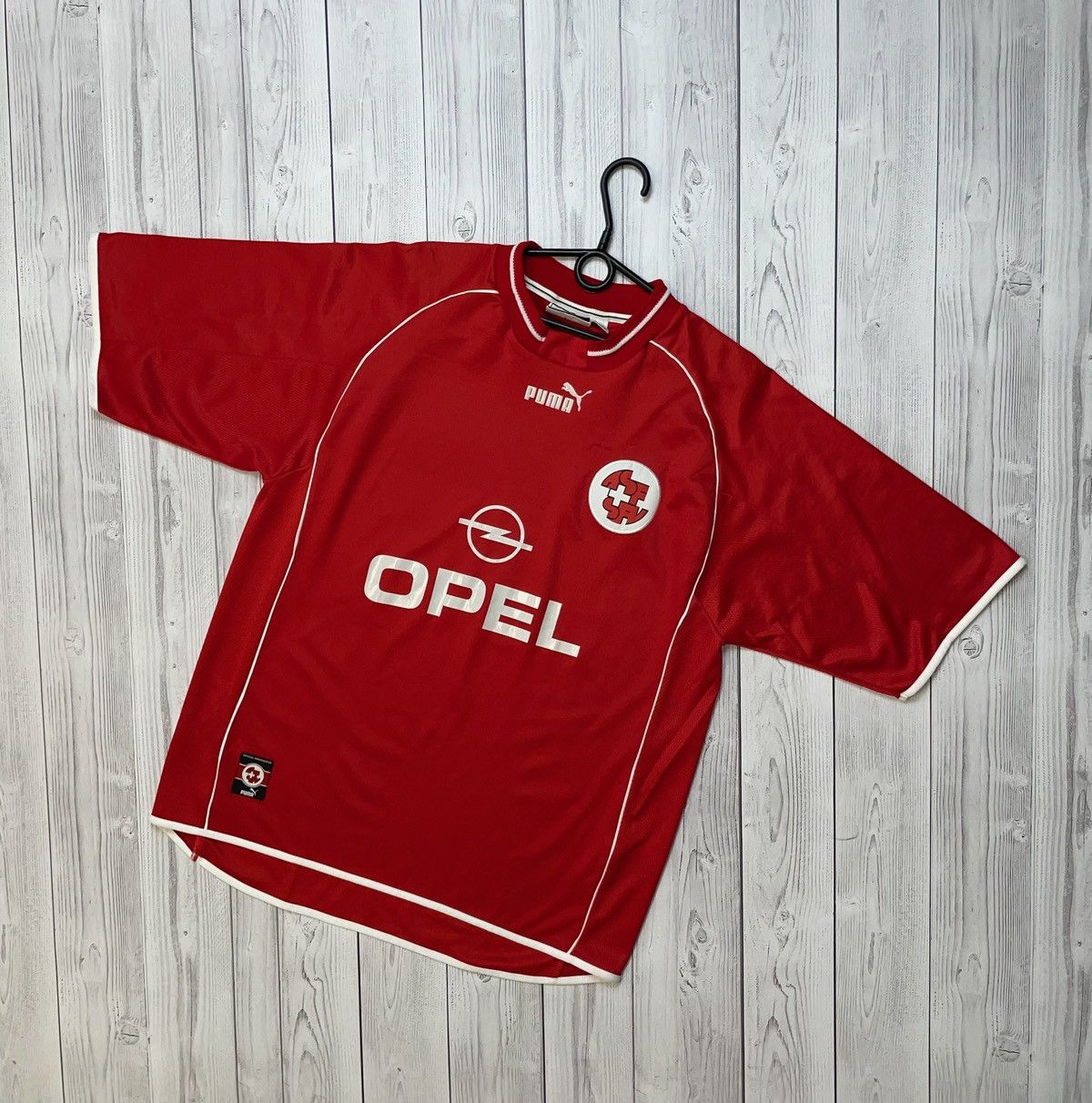 Puma × Vintage Vintage puma Switzerland soccer jersey Opel logo rare size L Size US L / EU 52-54 / 3 - 1 Thumbnail