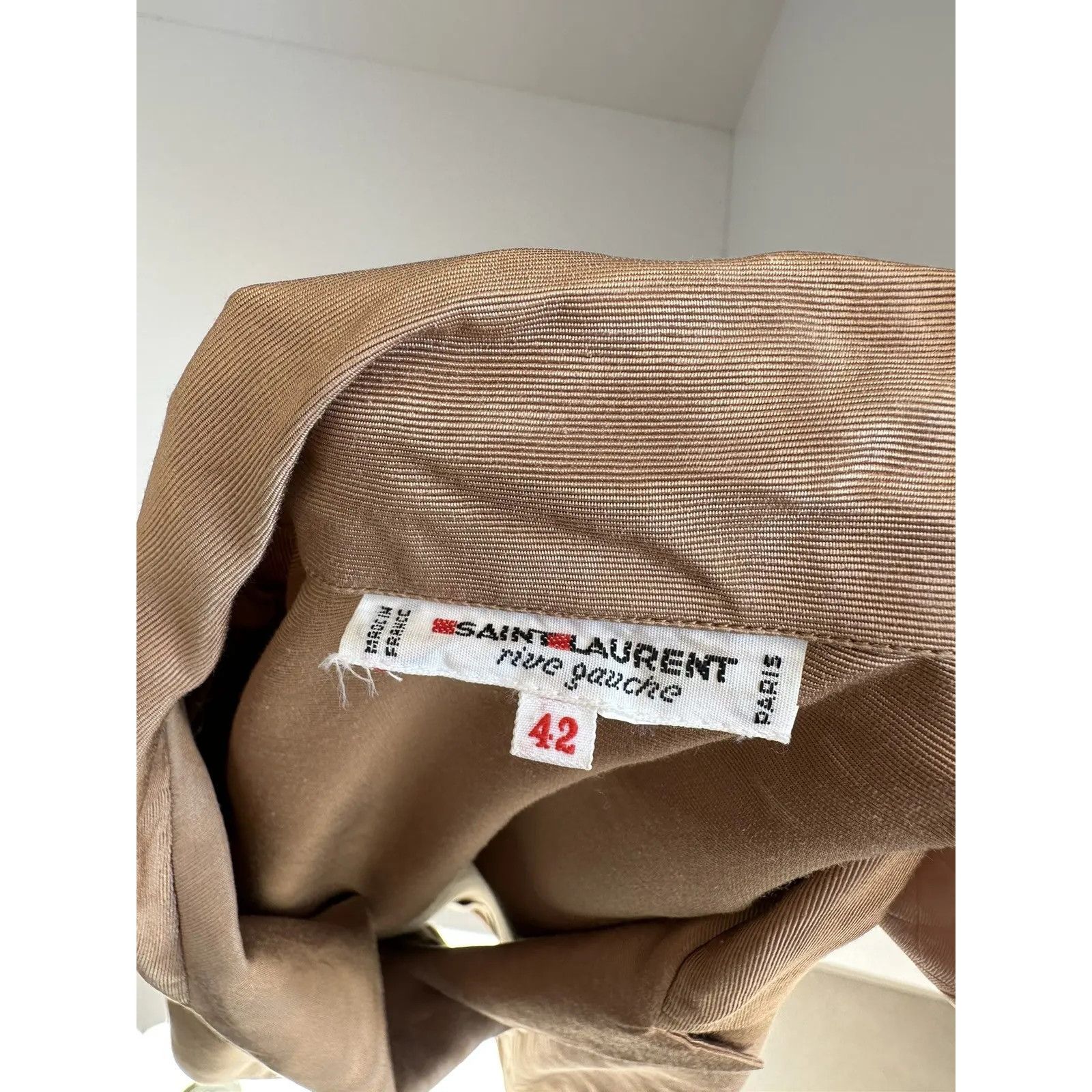 Saint Laurent Paris Vintage Saint Laurent Paris Rive Gauche Satin Blazer 80s Size L / US 10 / IT 46 - 16 Thumbnail
