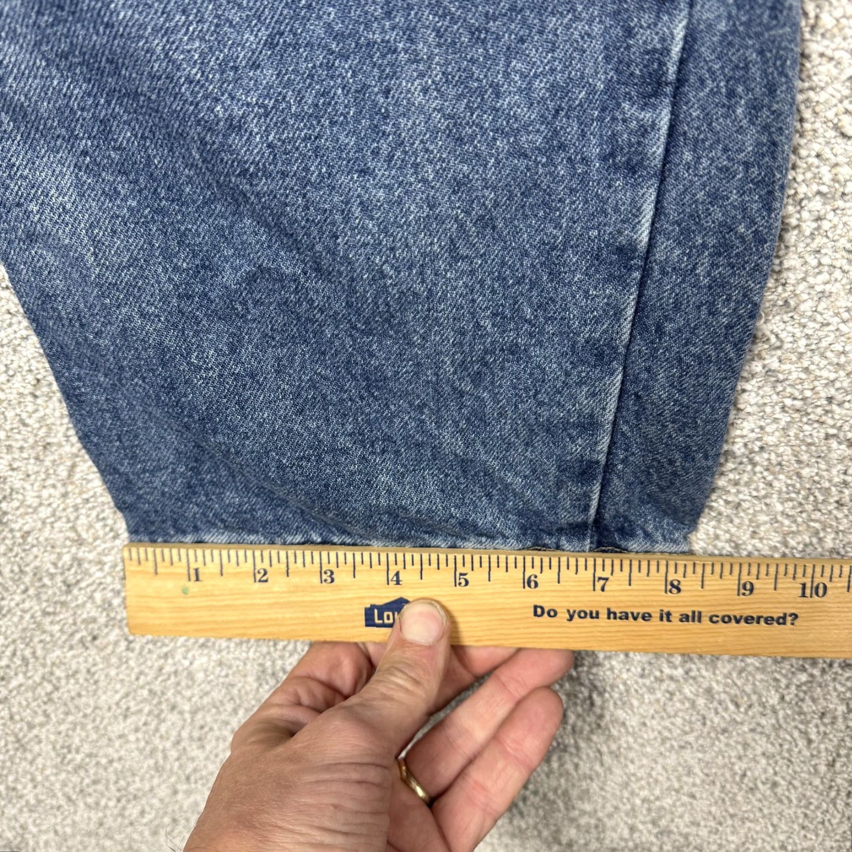 Wrangler Wrangler Jeans Mens 34x30.5 Straight Leg Medium Wash Denim Regular Waist 34 Inseam 30.5 Blue Cotton 100% Wrangler Authentics Size US 34 / EU 50 - 3 Thumbnail